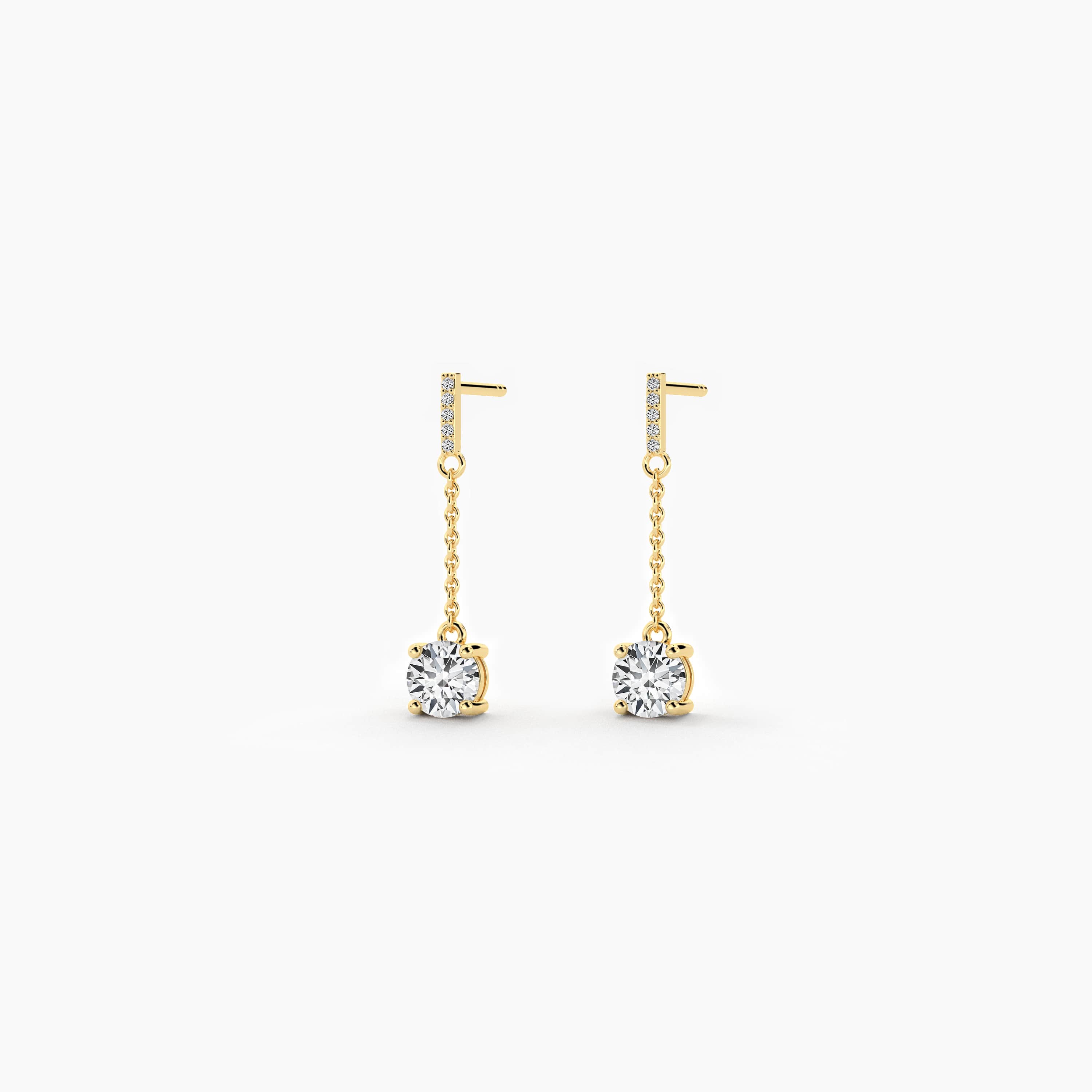 drop earring for woman in yellow gold 