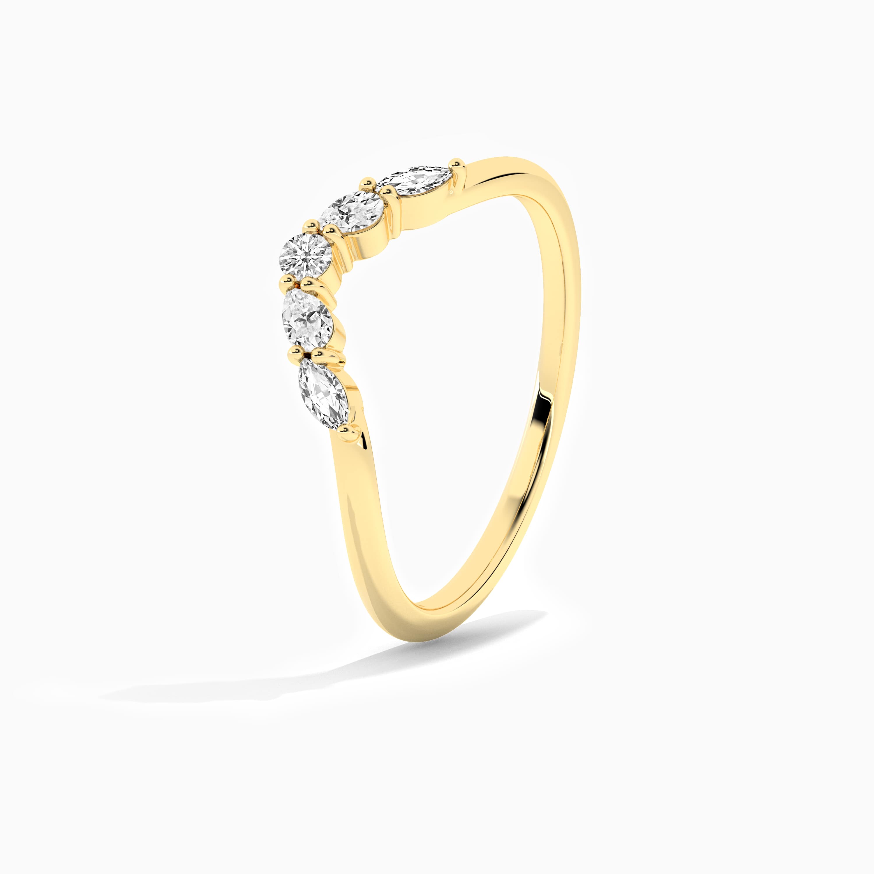 yellow gold moissanite diamond ring 