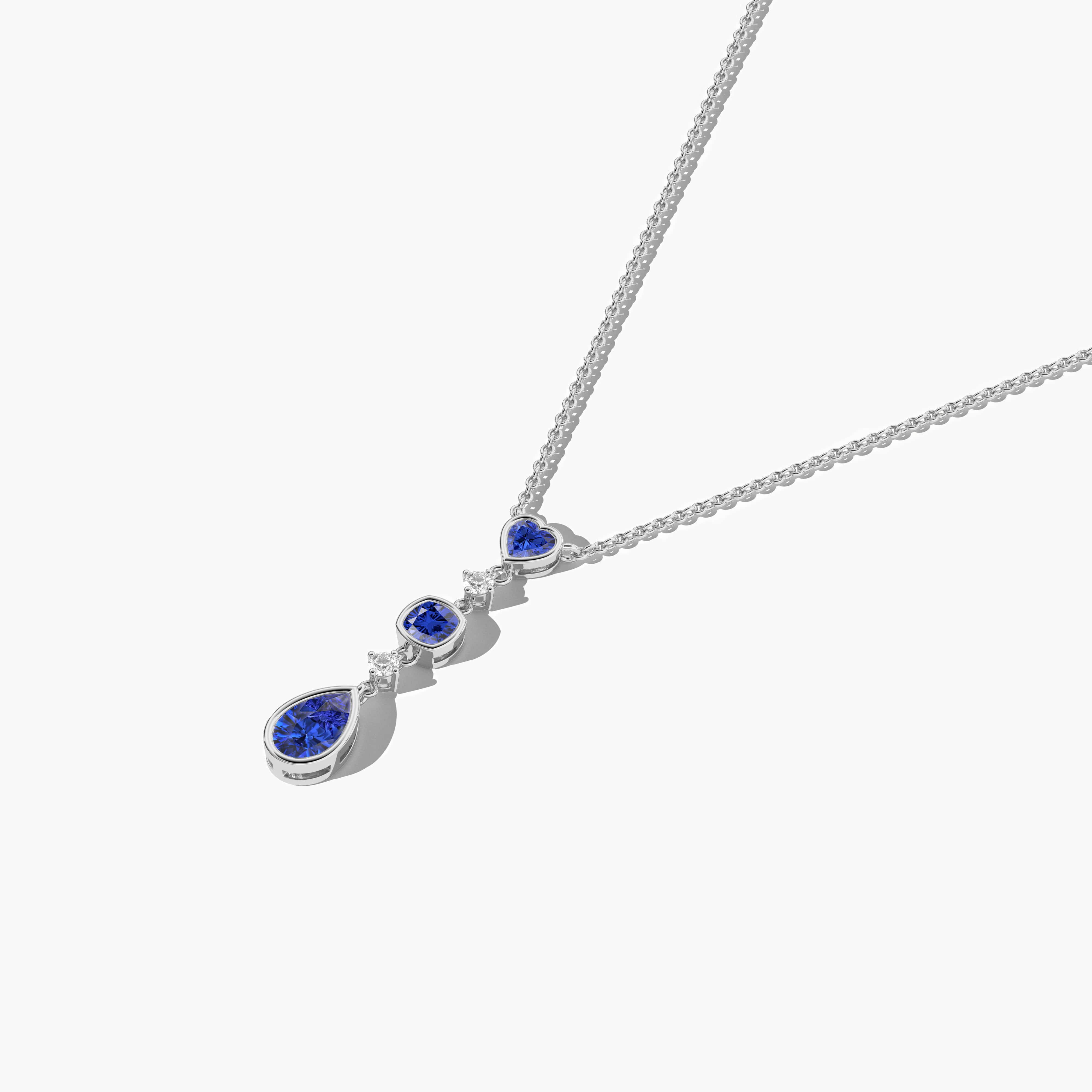 sapphire and diamond necklace white gold