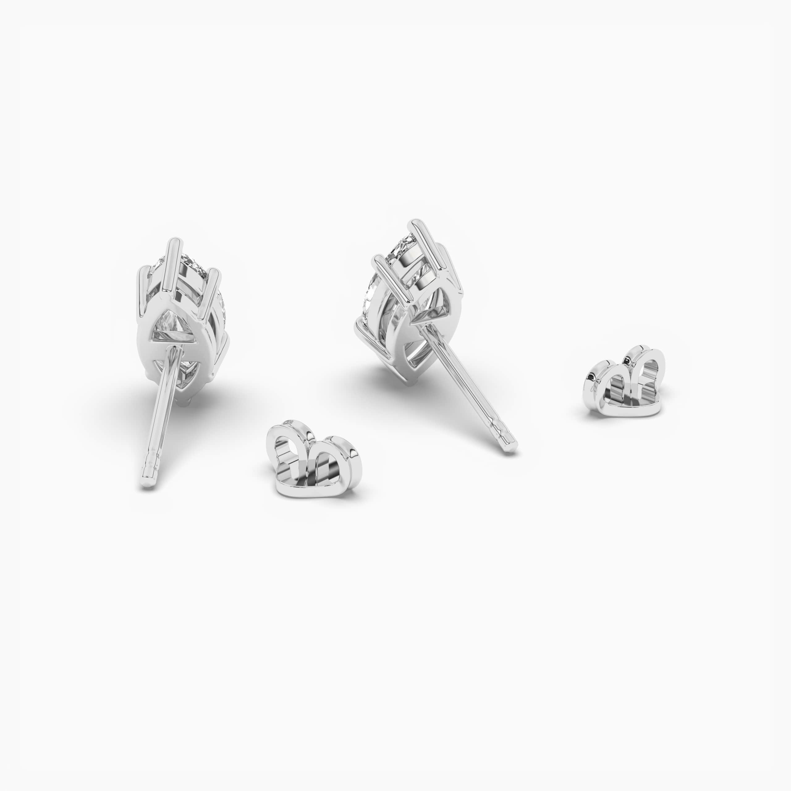 Diamond Stud Earrings Marquise White Gold