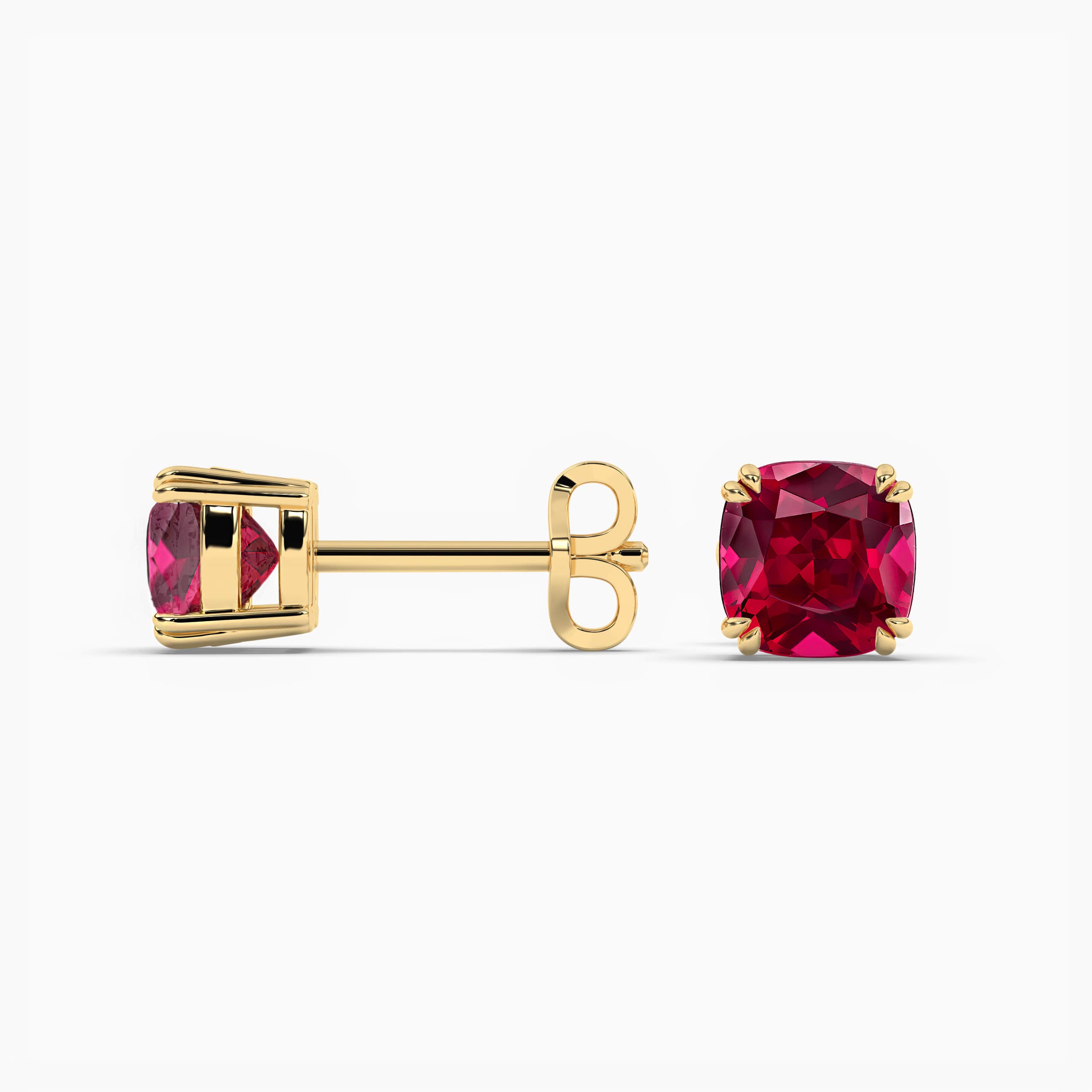 Cushion Lab Ruby Stud Earrings