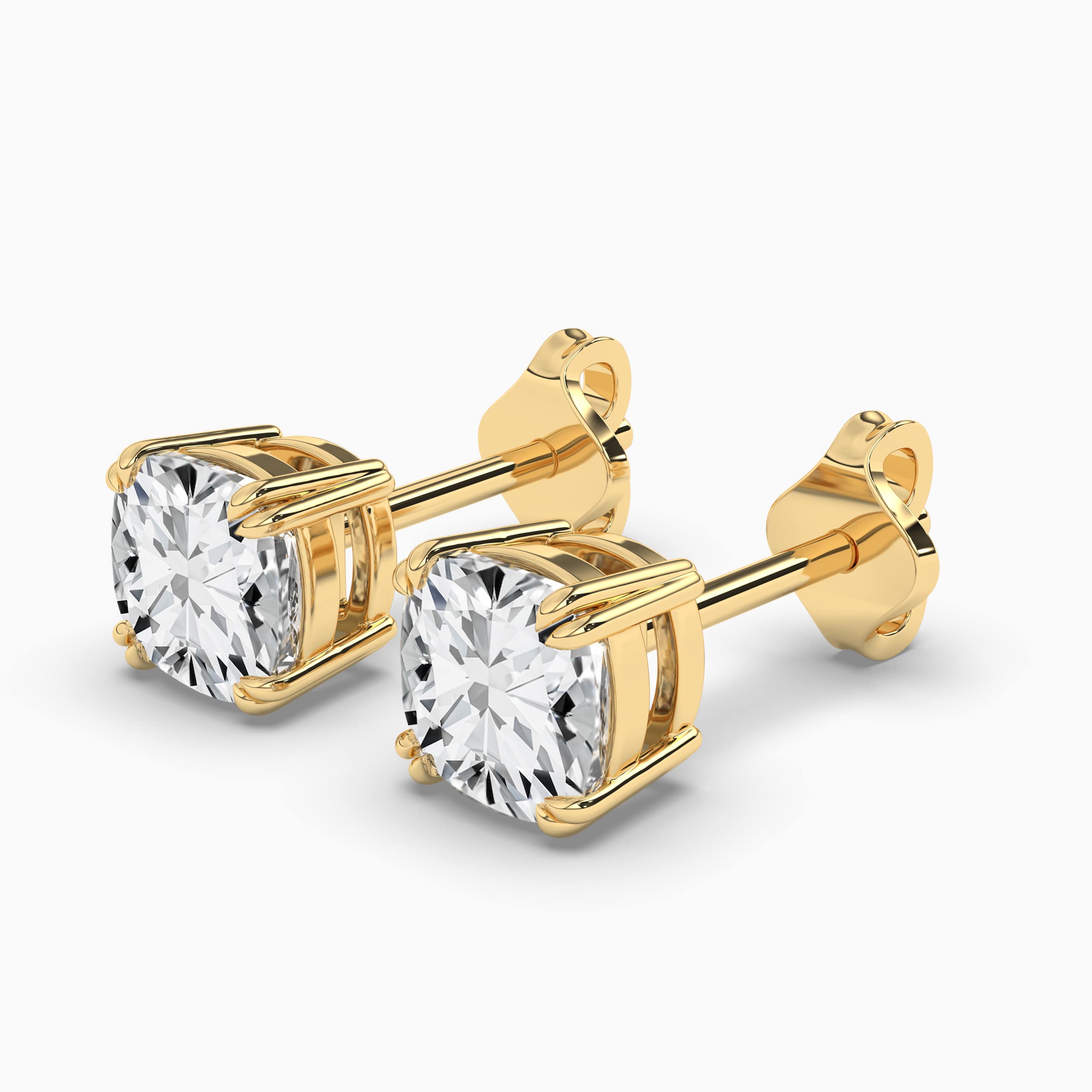 Cushion Diamond Solitaire Earring