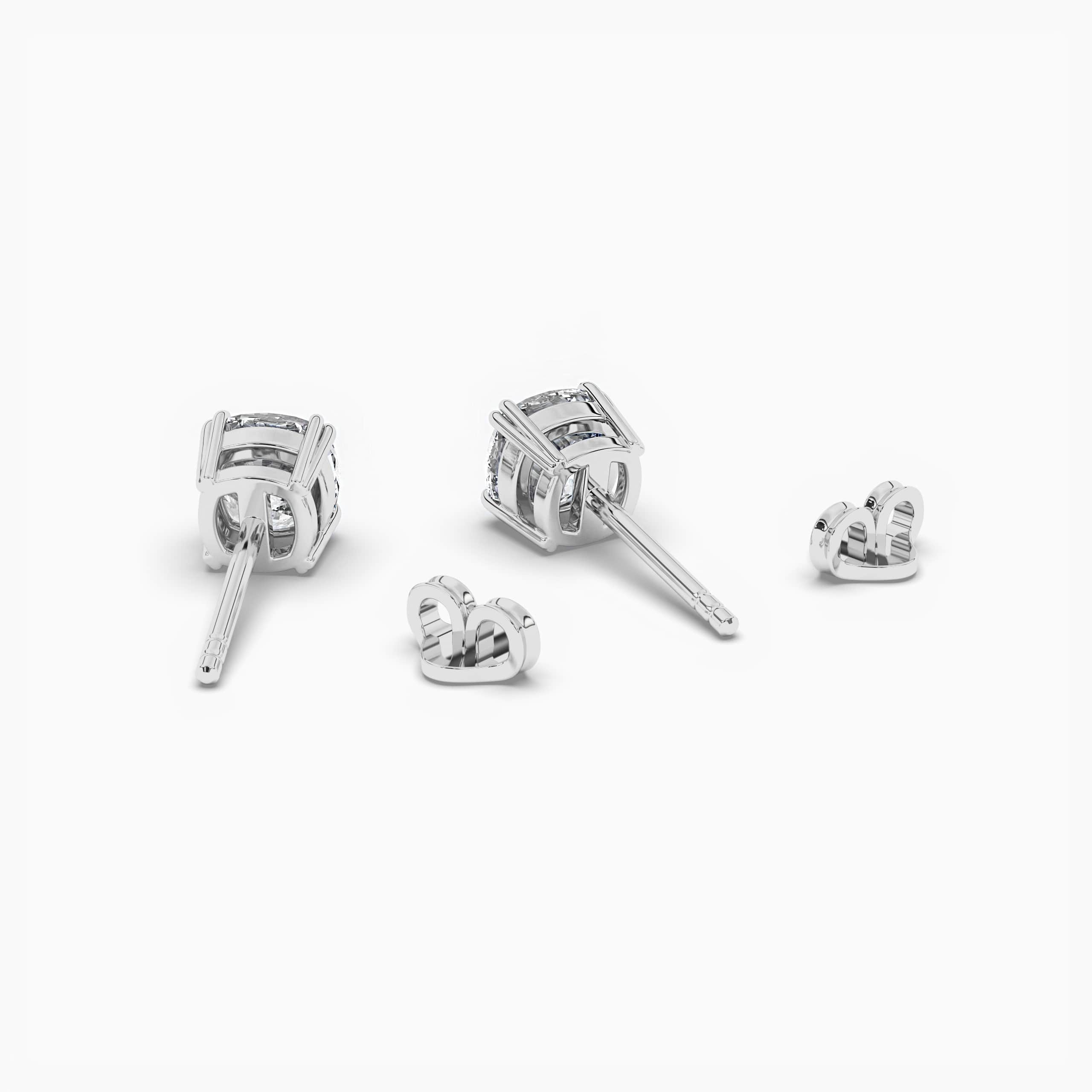 Natural White Round Diamond Stud Earrings