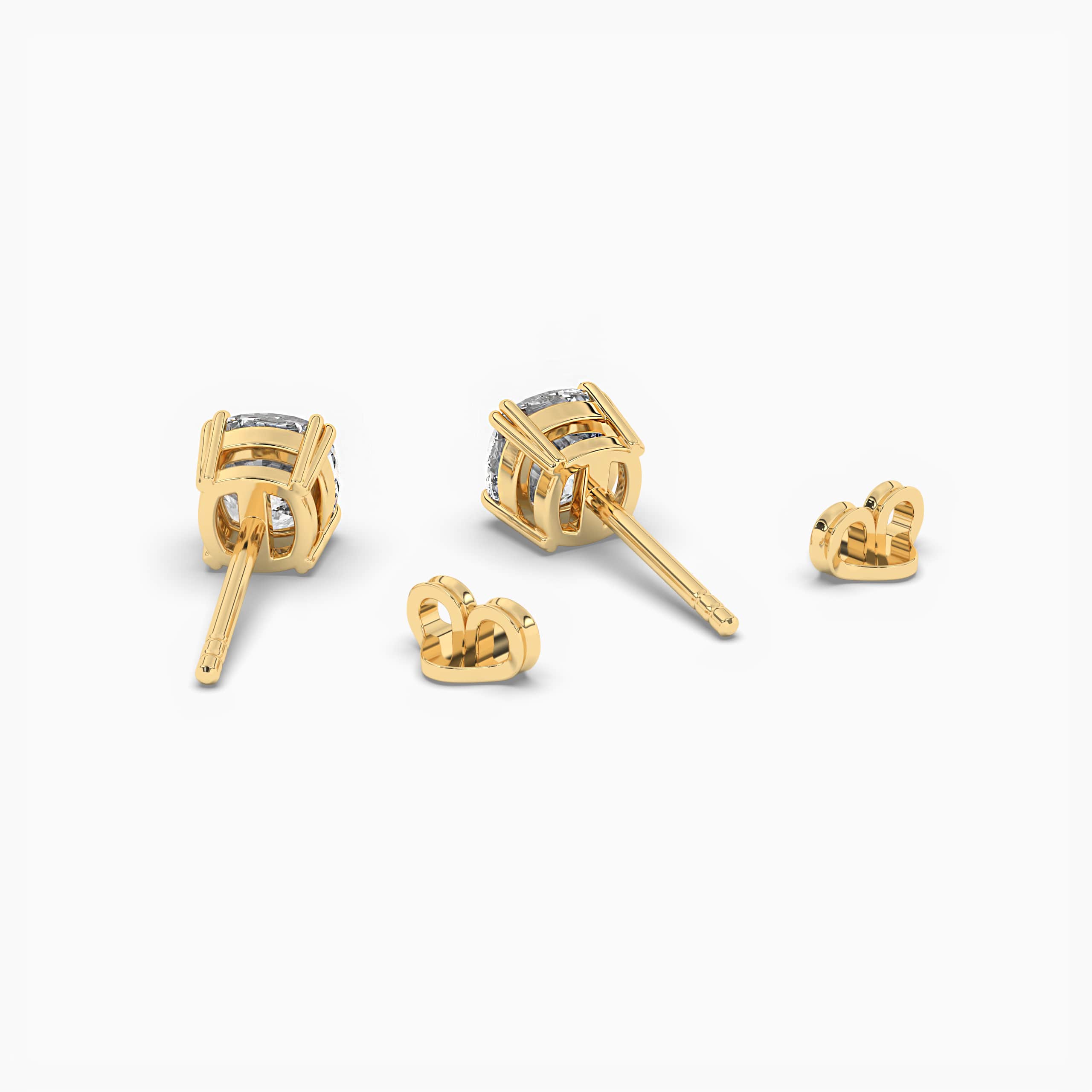 Square 4-Prong Stud Earrings