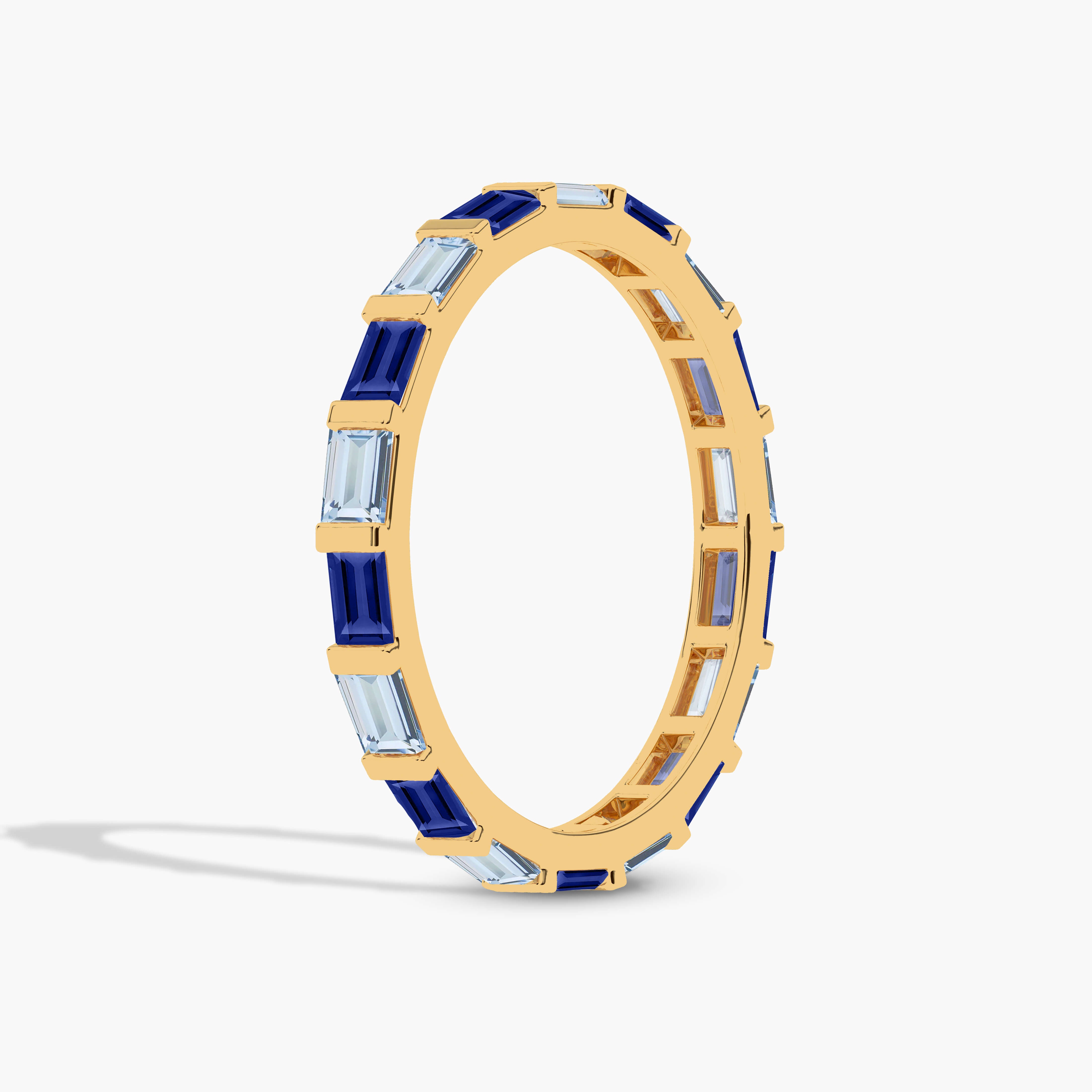 blue sapphire and aquamarine full eternity band
