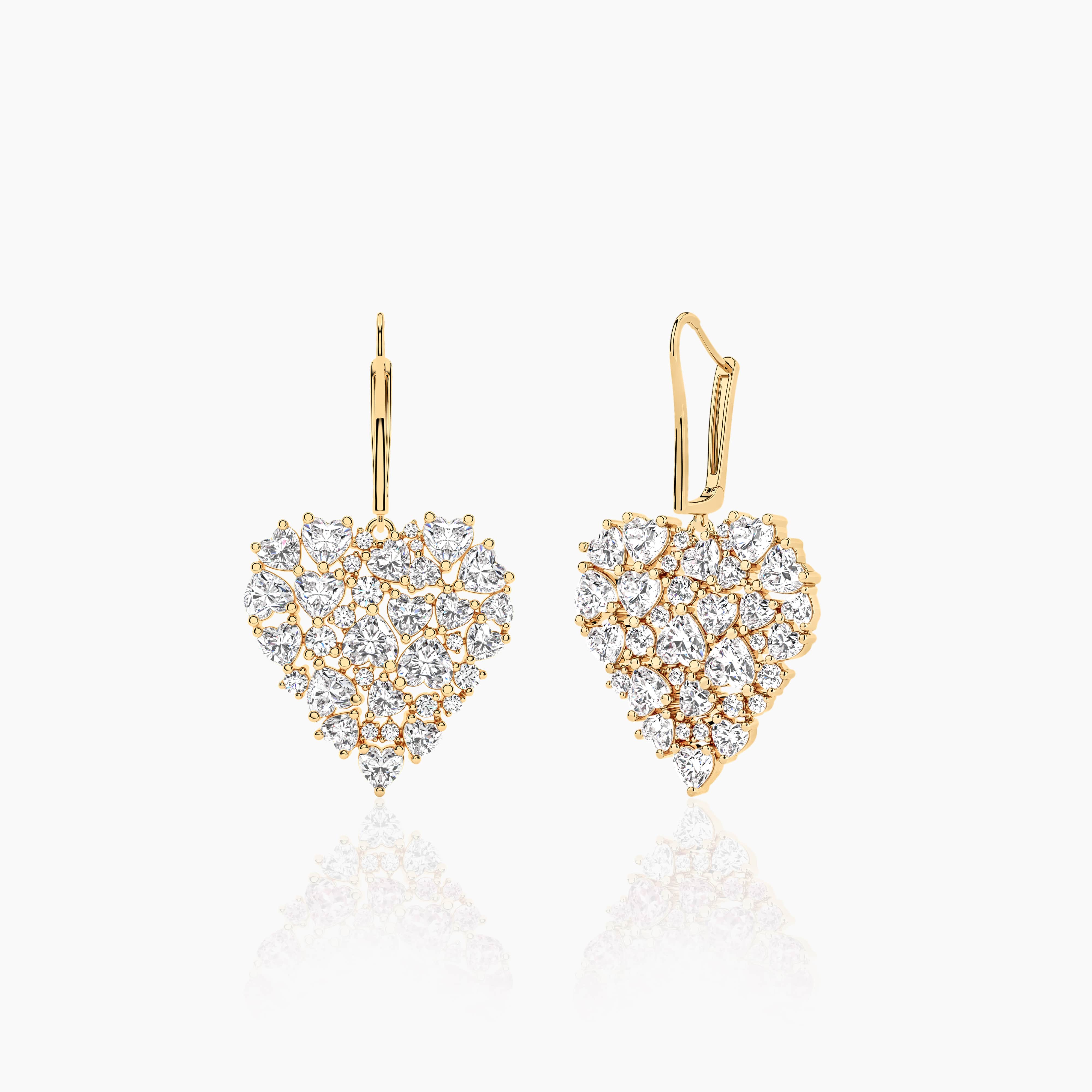 gold diamond drop earrings​