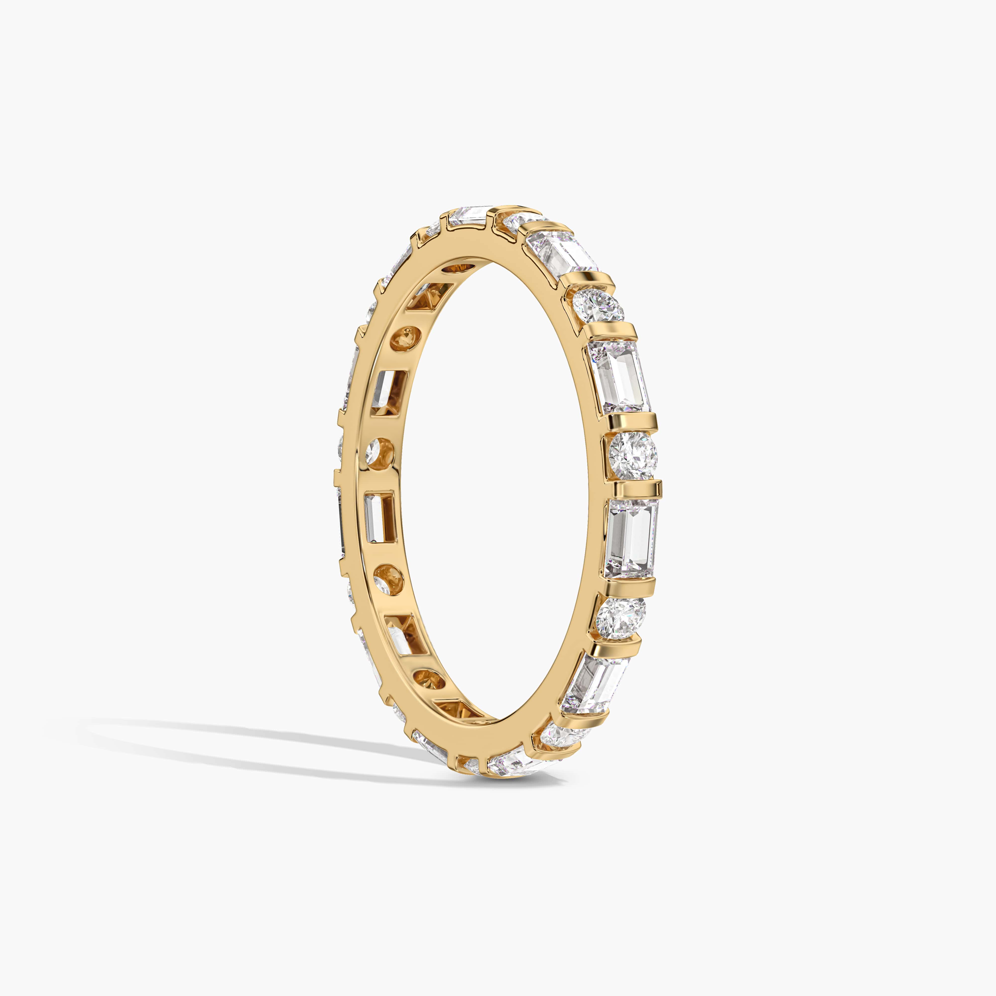 Baguette and Round Diamond Band