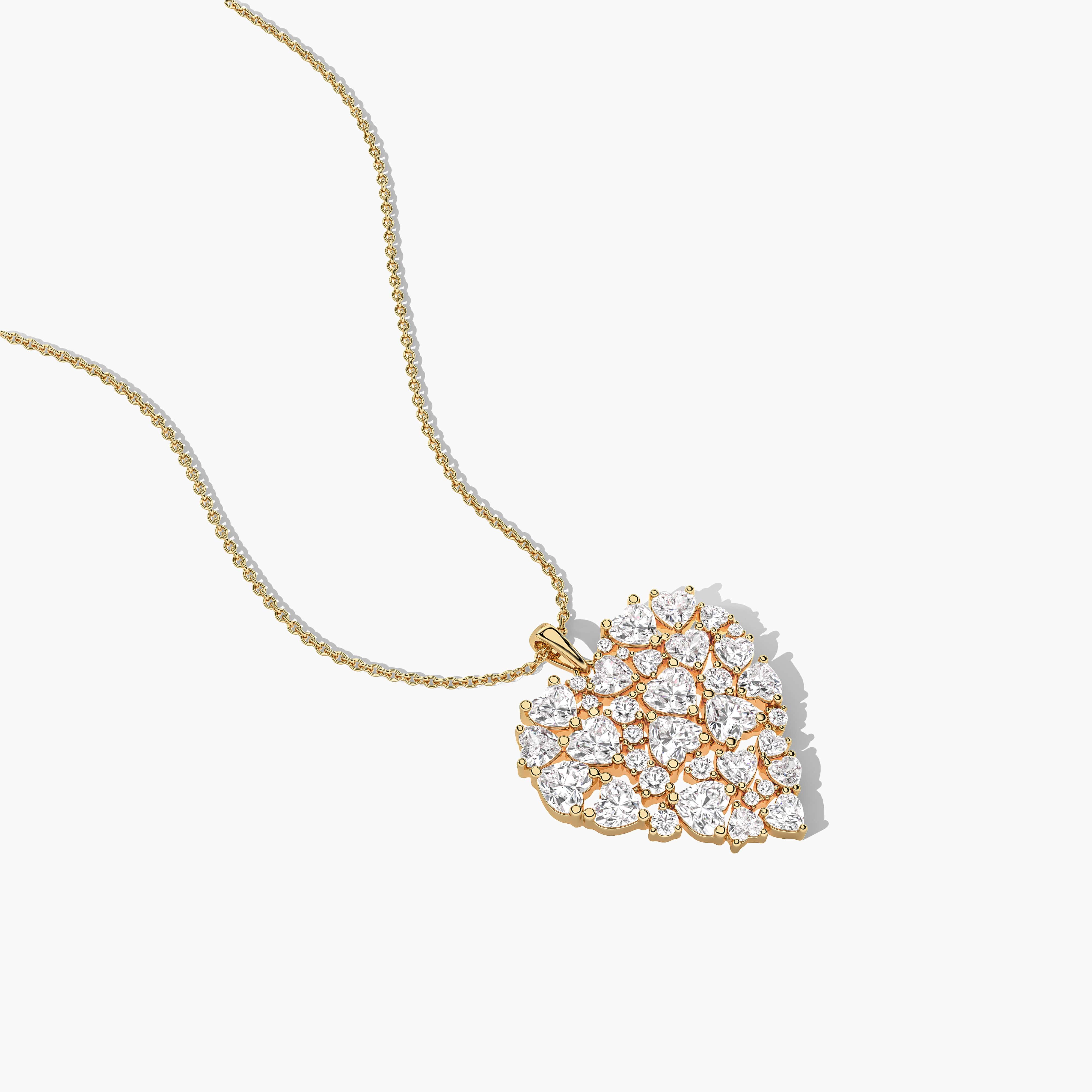 diamond pave heart necklace​