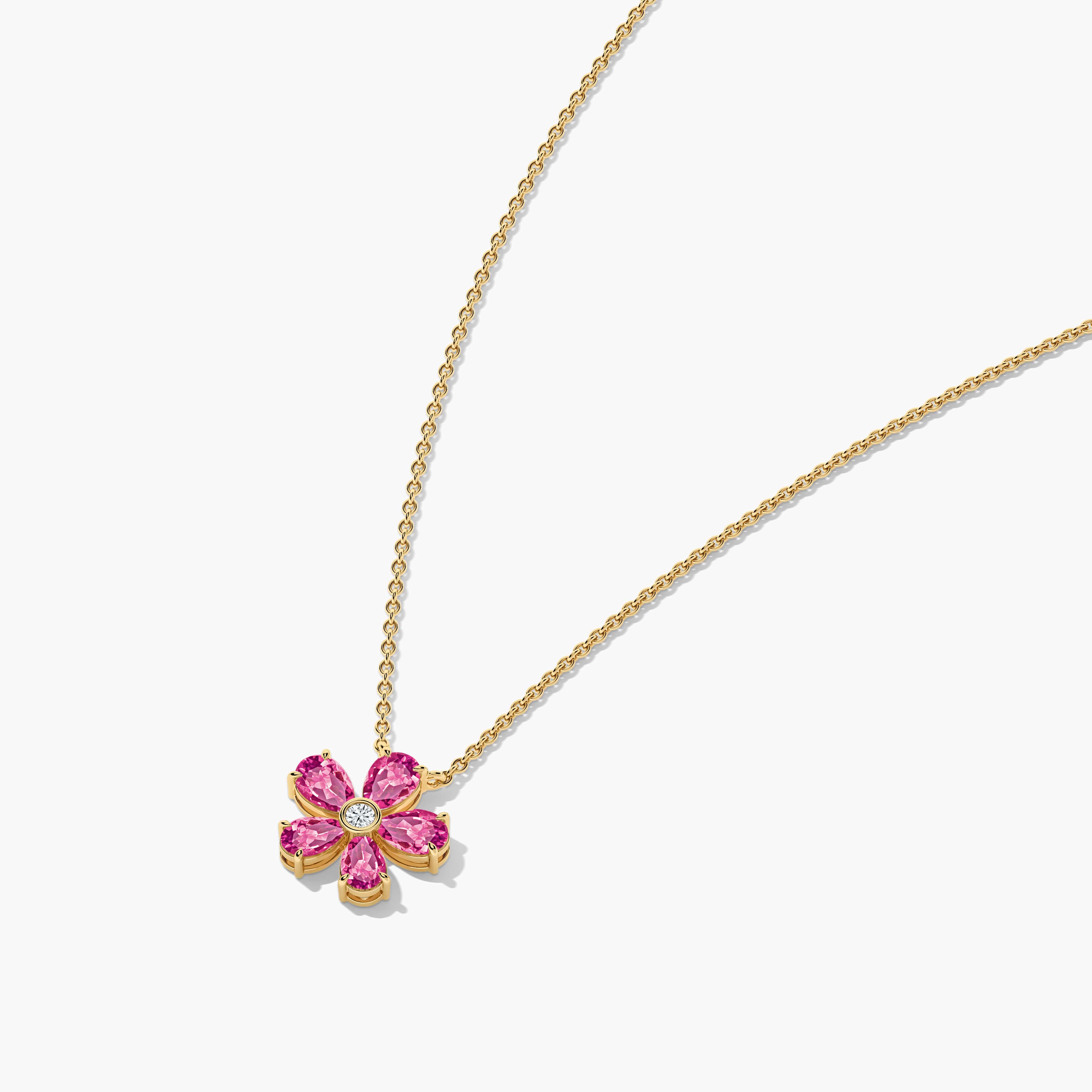 pink floral necklace