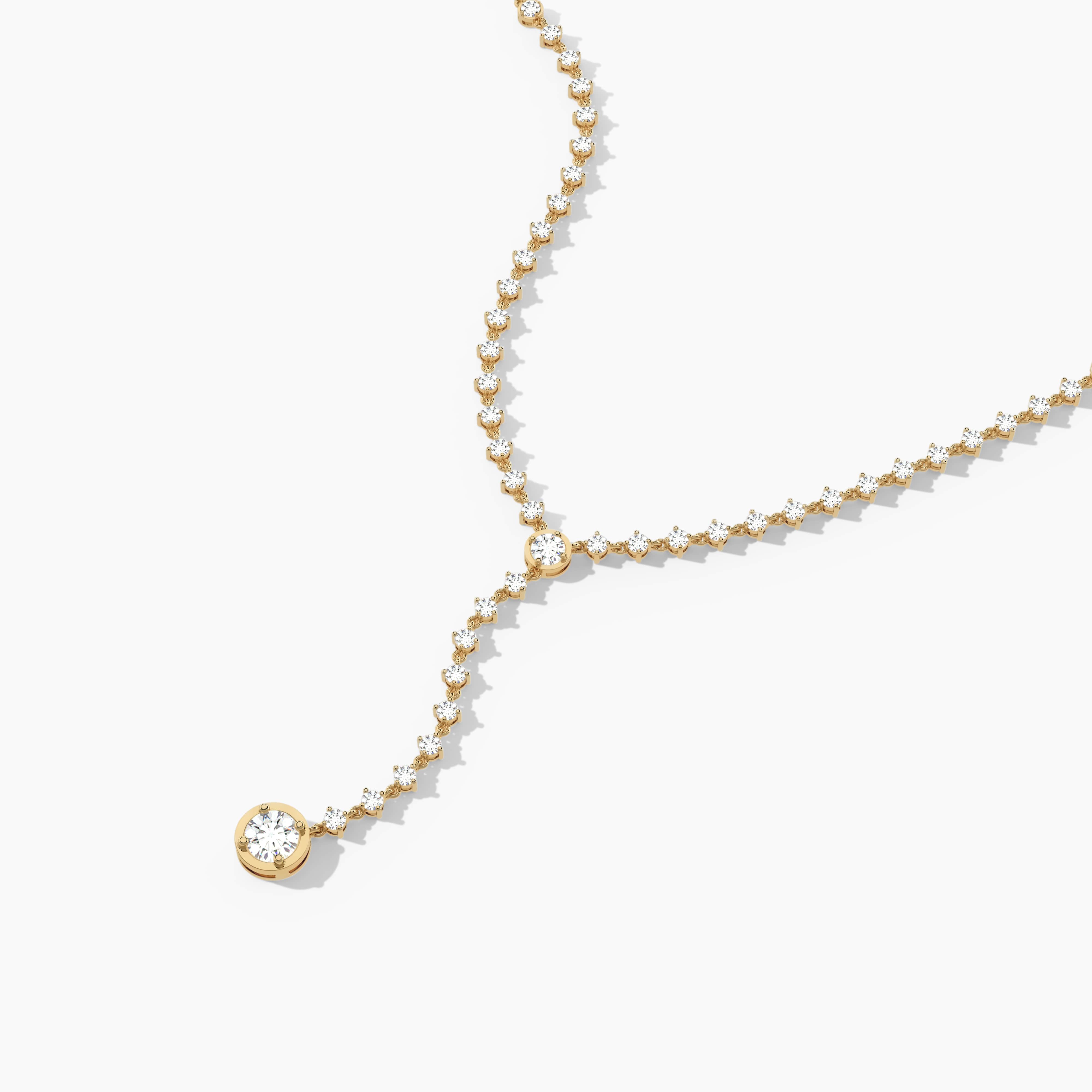 diamond lariat necklace gold​