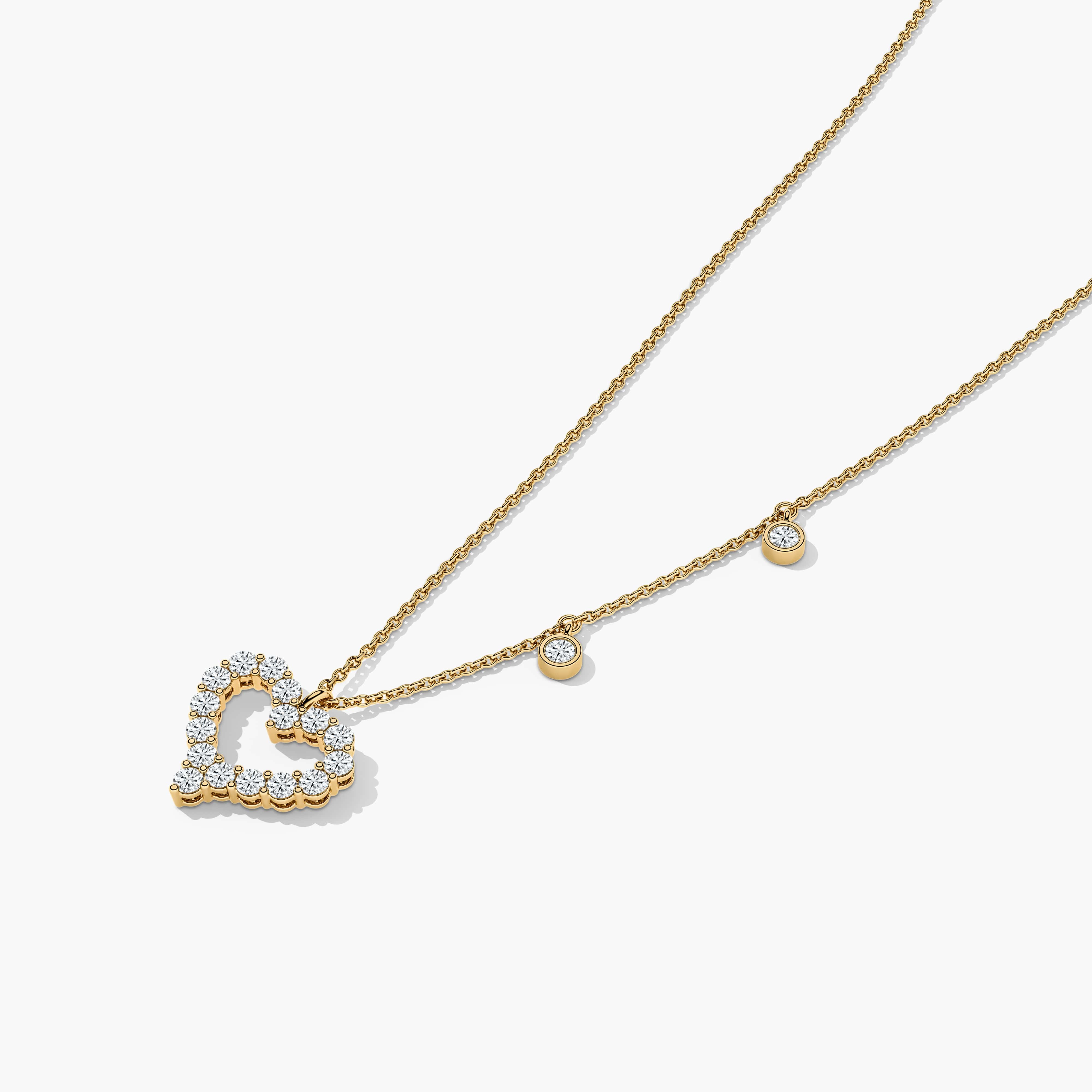 gold heart diamond  necklace