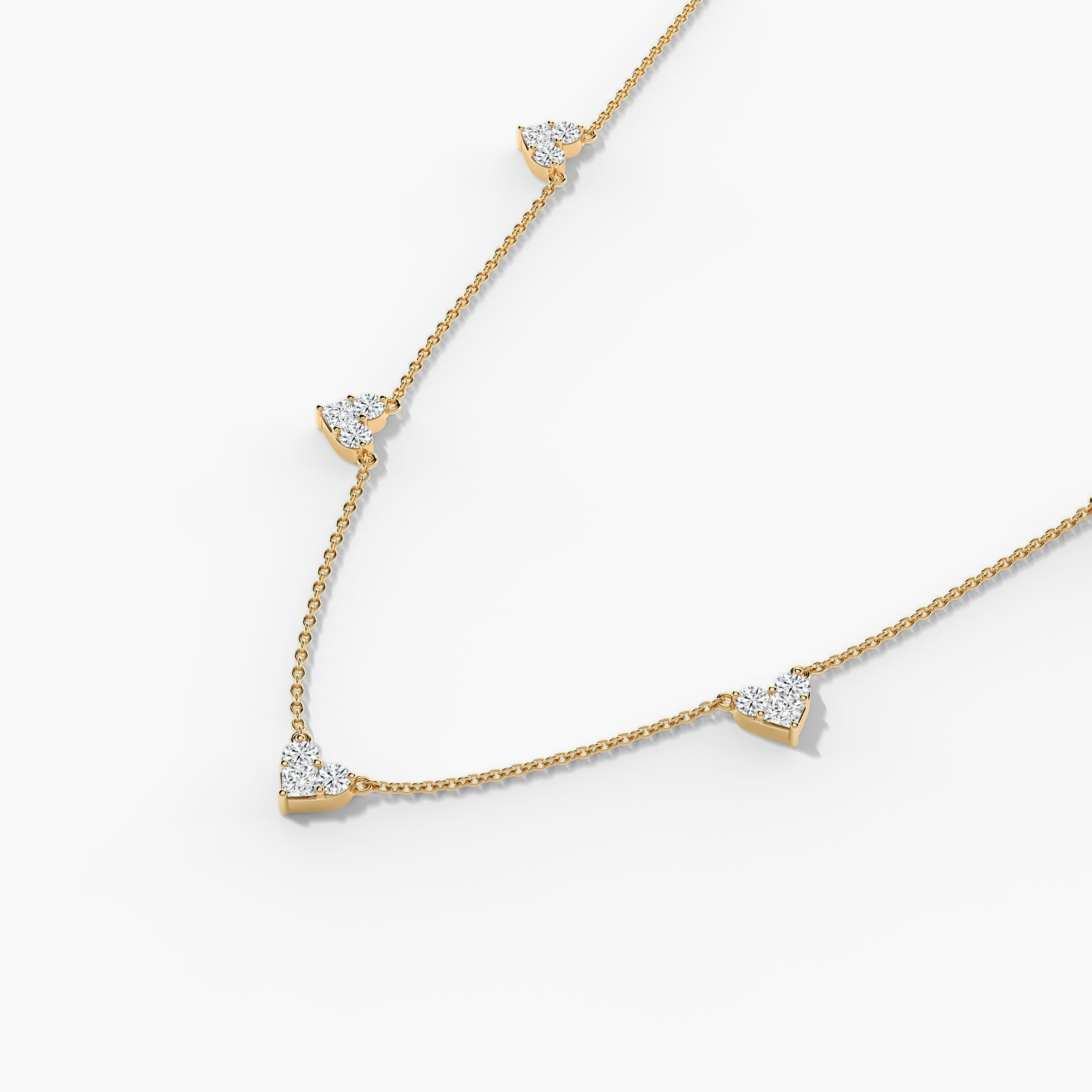 lab created diamond heart necklace​