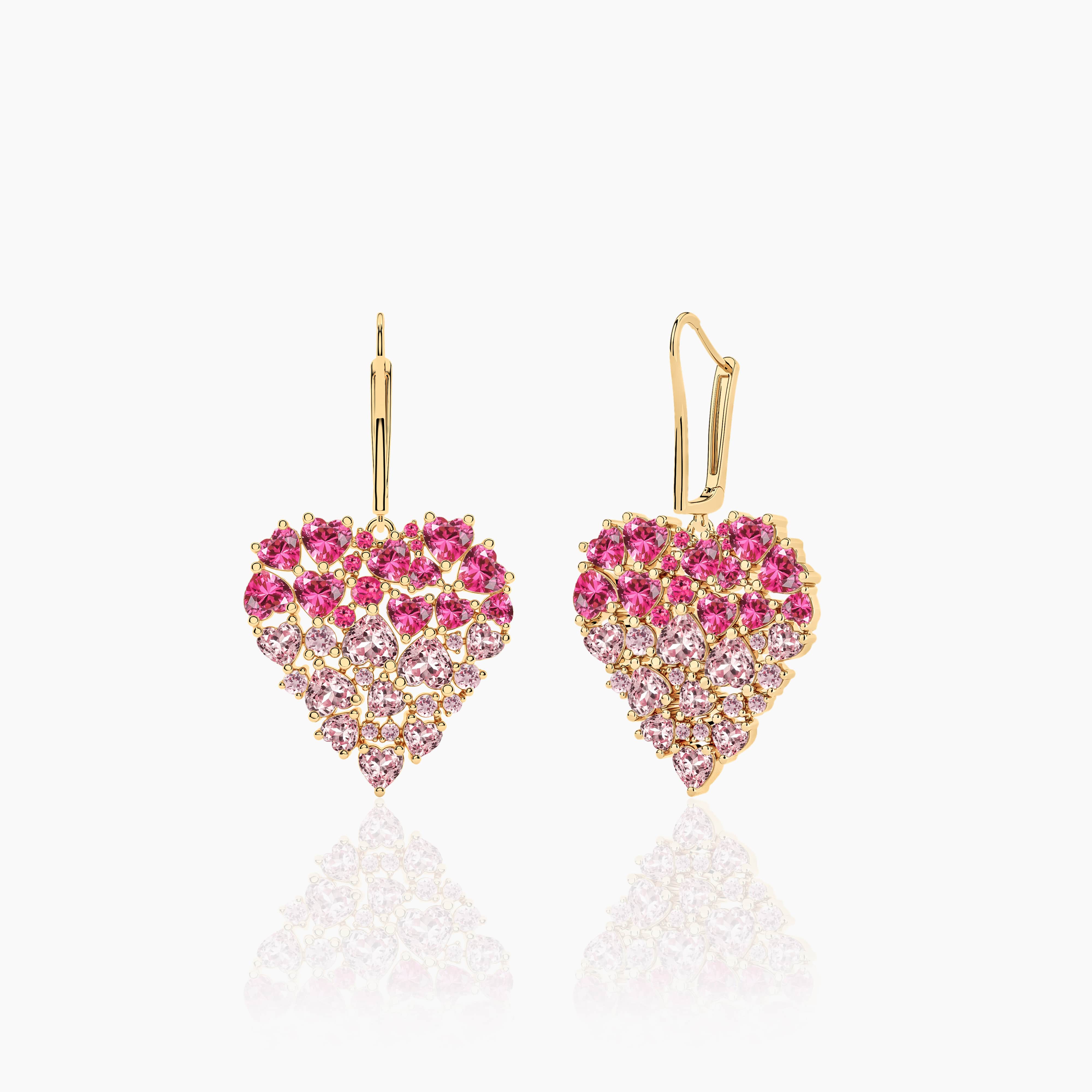 gold and diamond drop earrings​