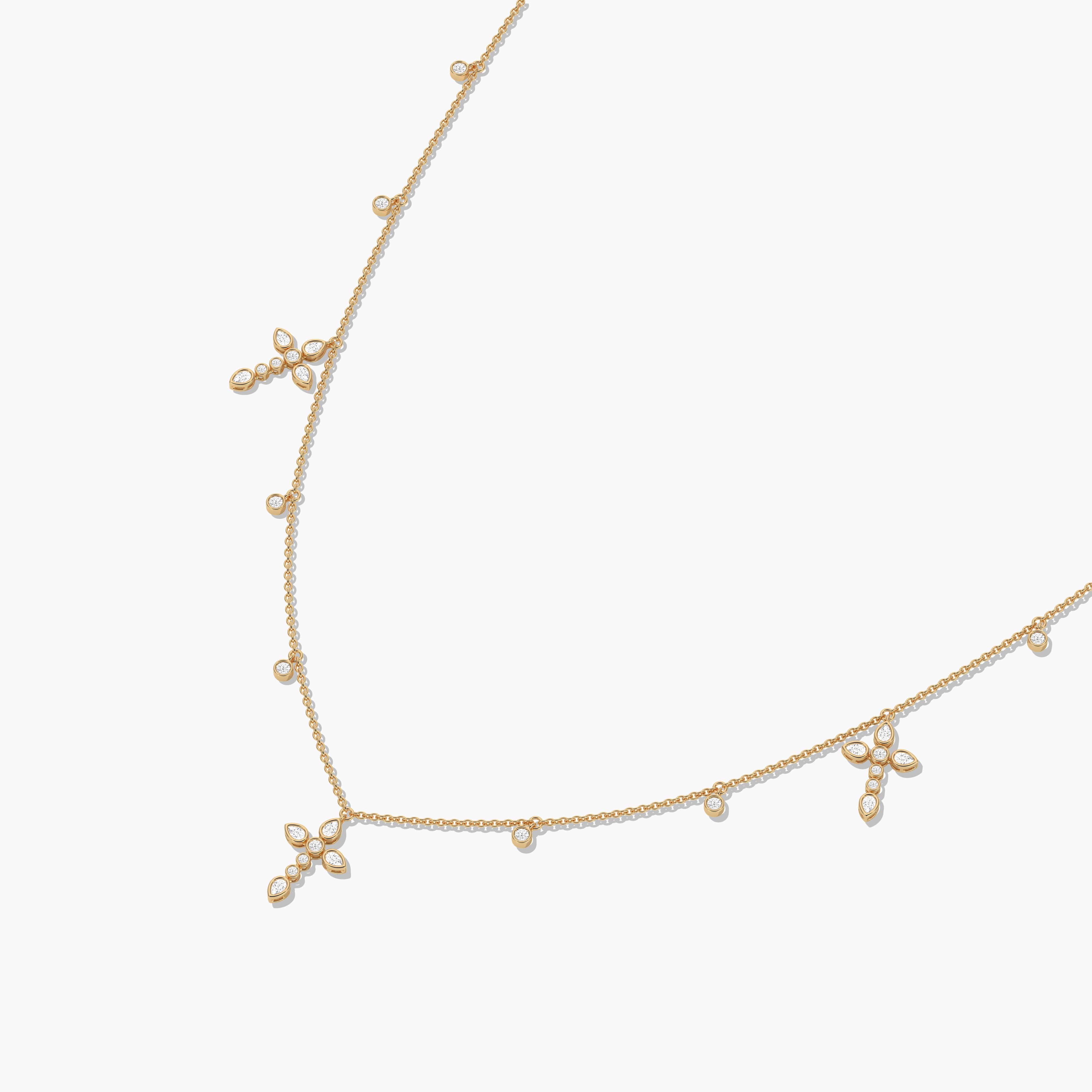 diamond cross necklace yellow gold