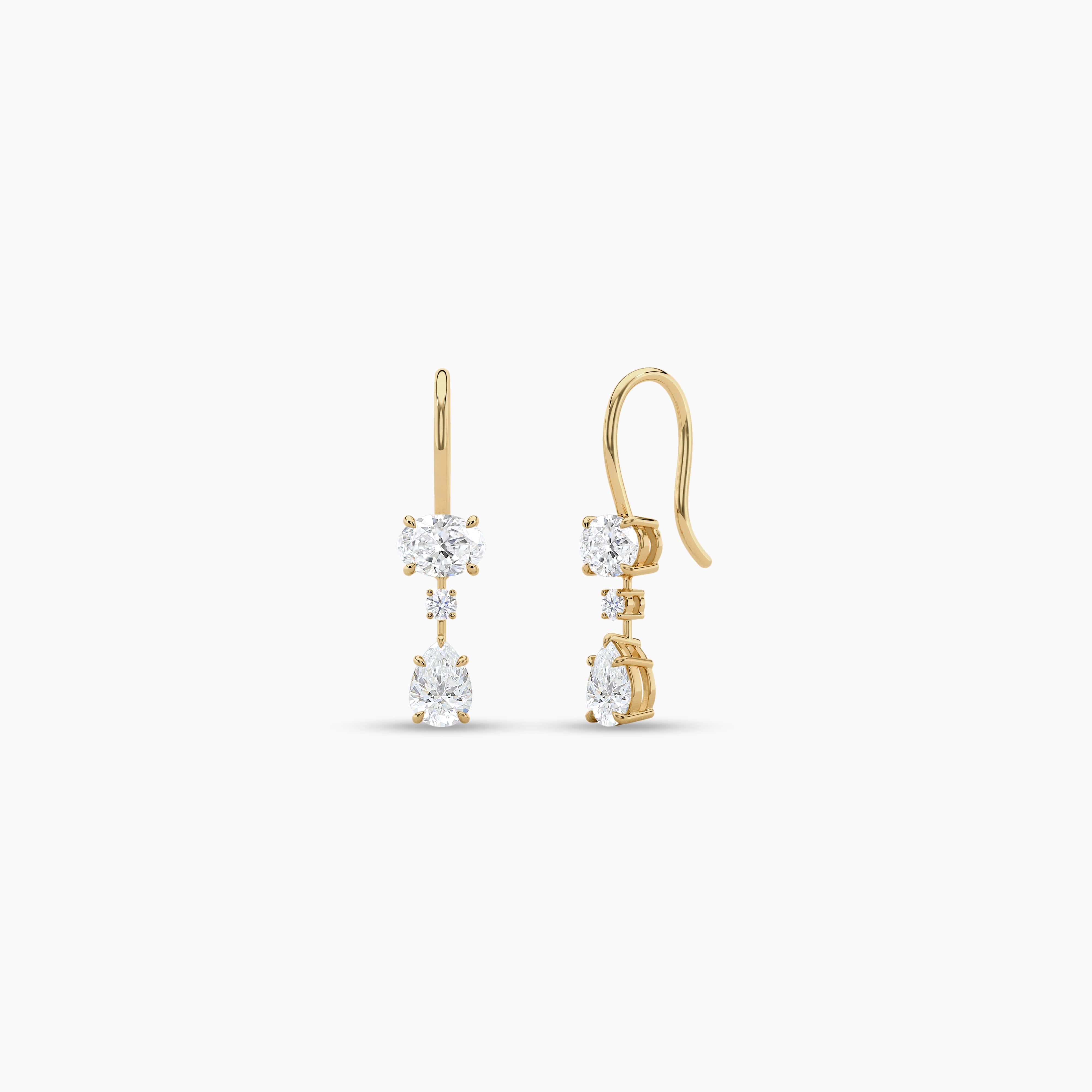 drop earrings with diamonds