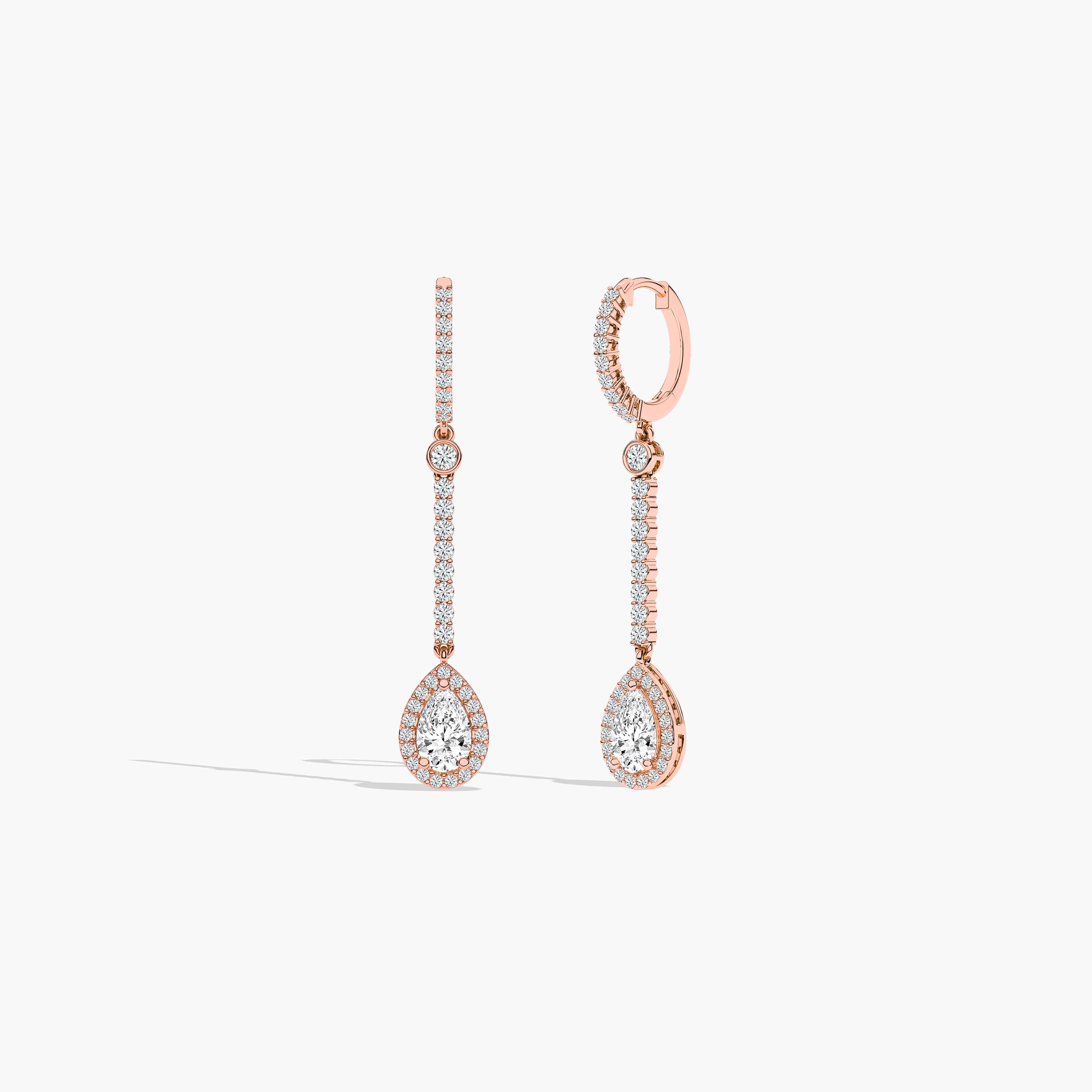 Moissanite & Diamond Dangle Earrings