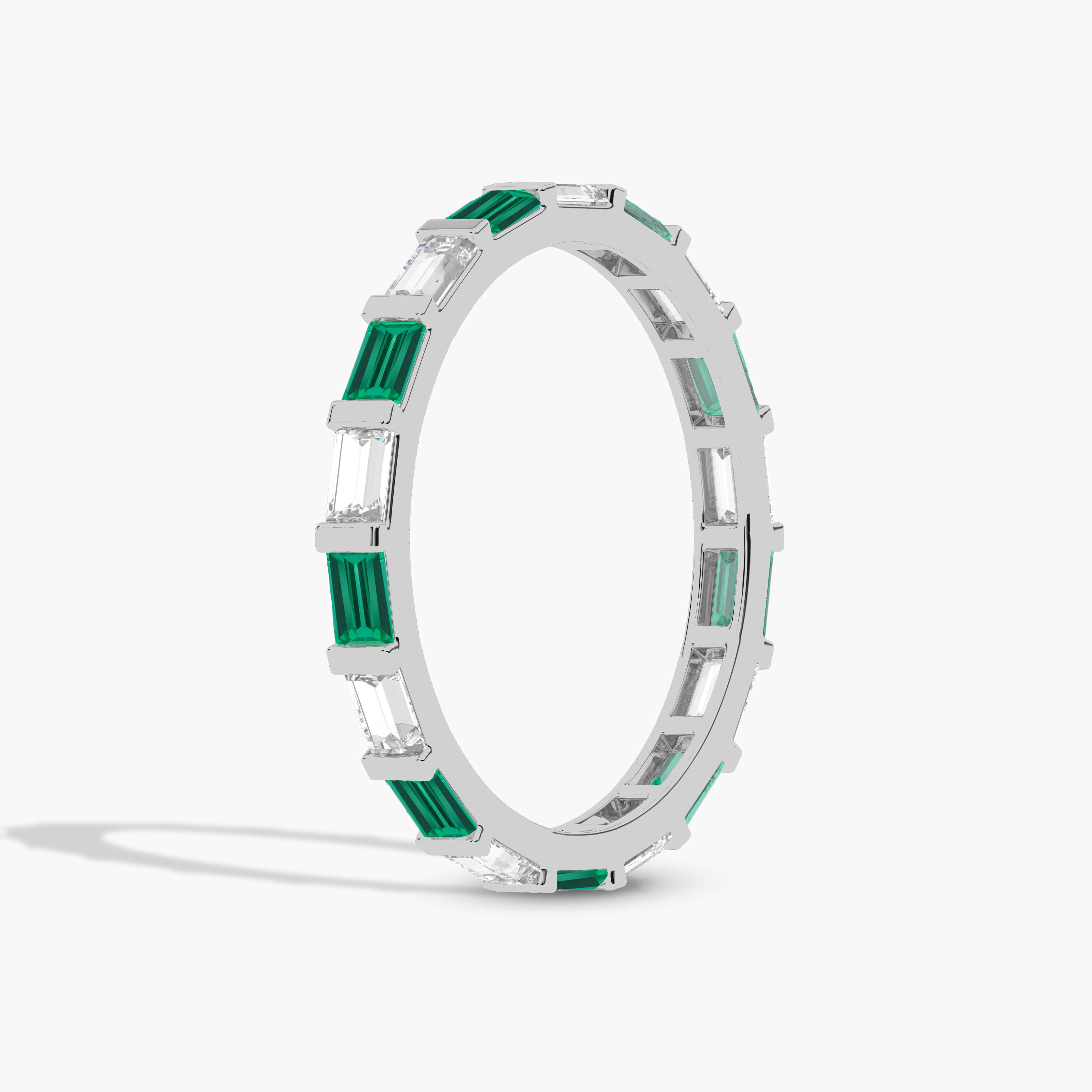 Emerald Wedding Band Womens​ for Her 