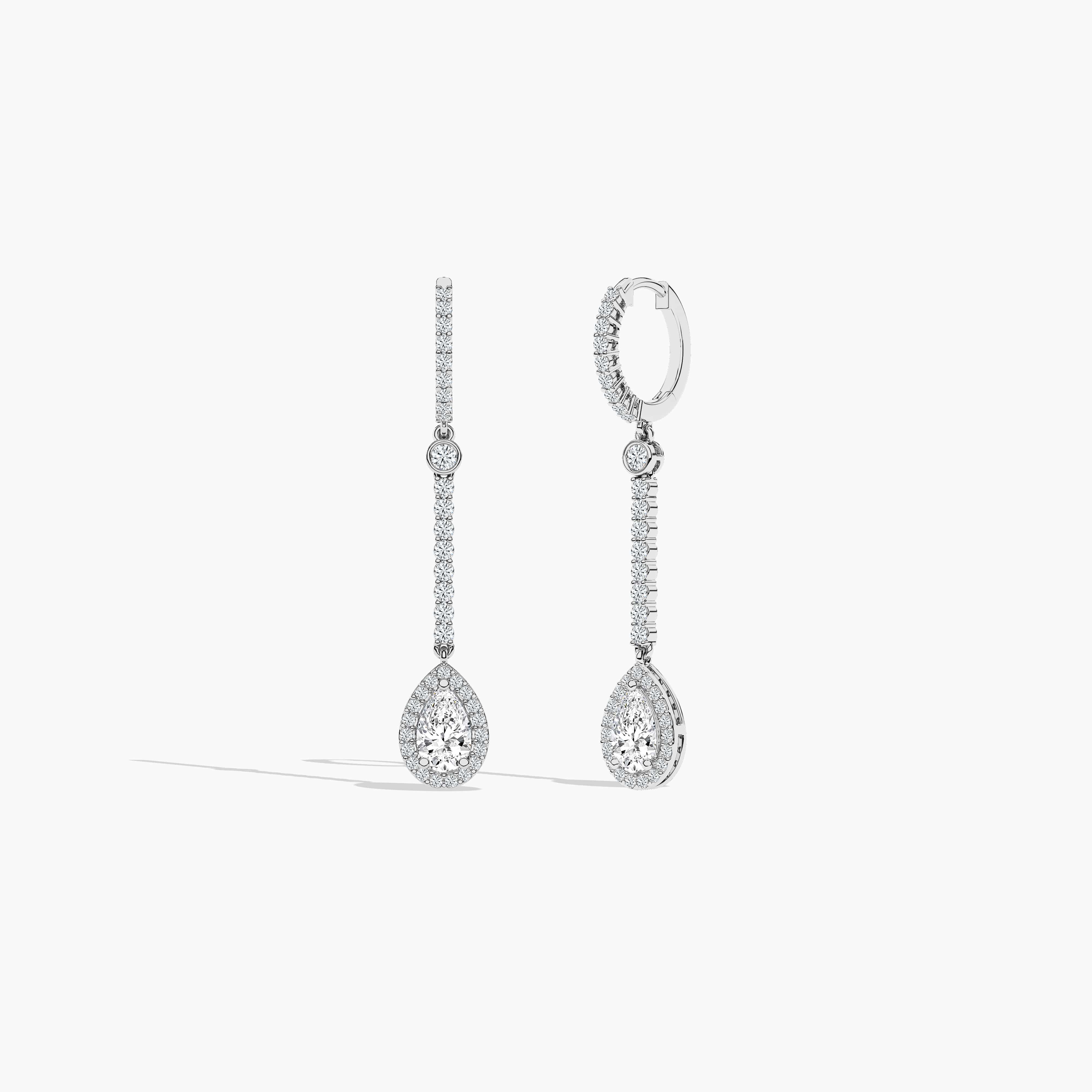 Round and Pear Drop Earrings