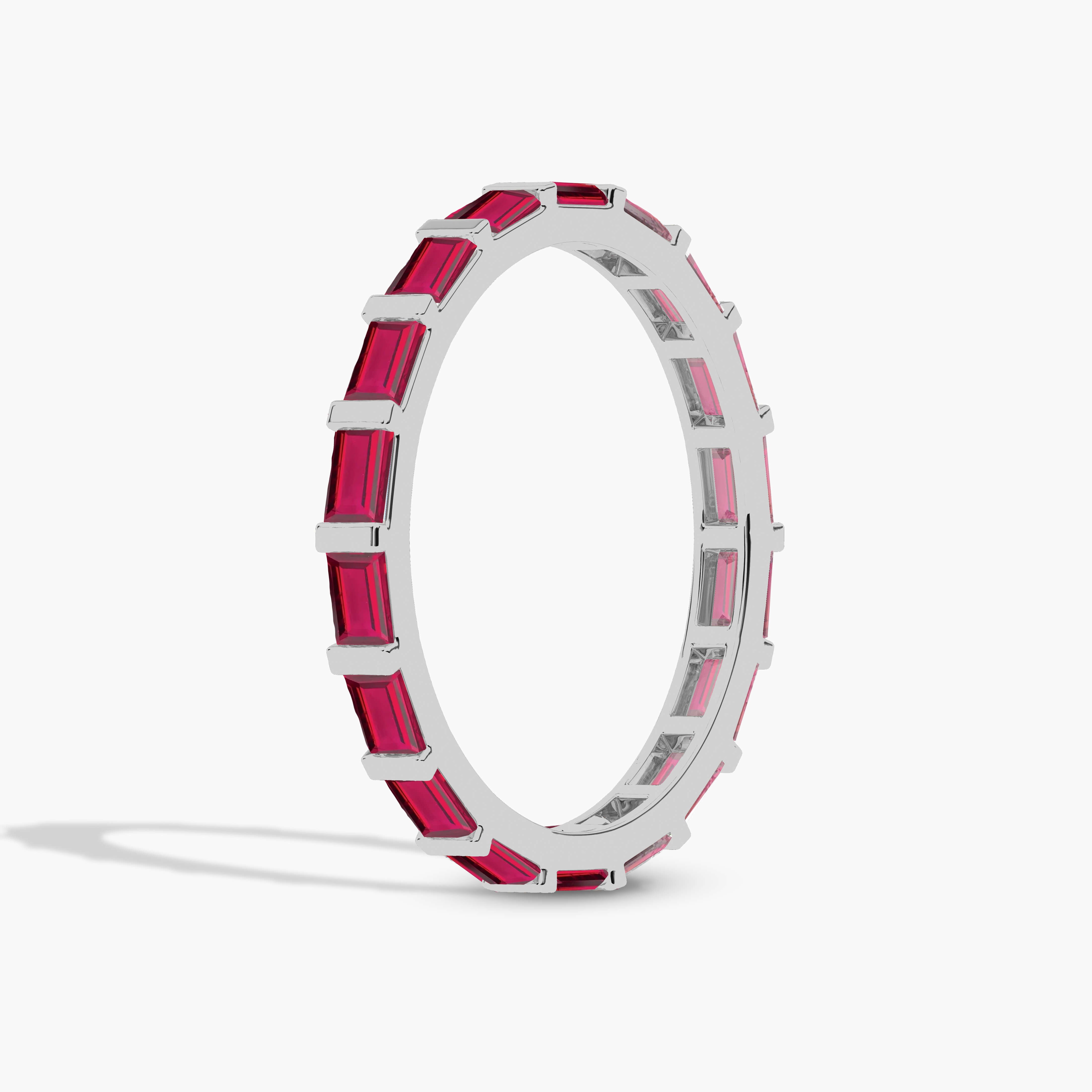 ruby baguette wedding band