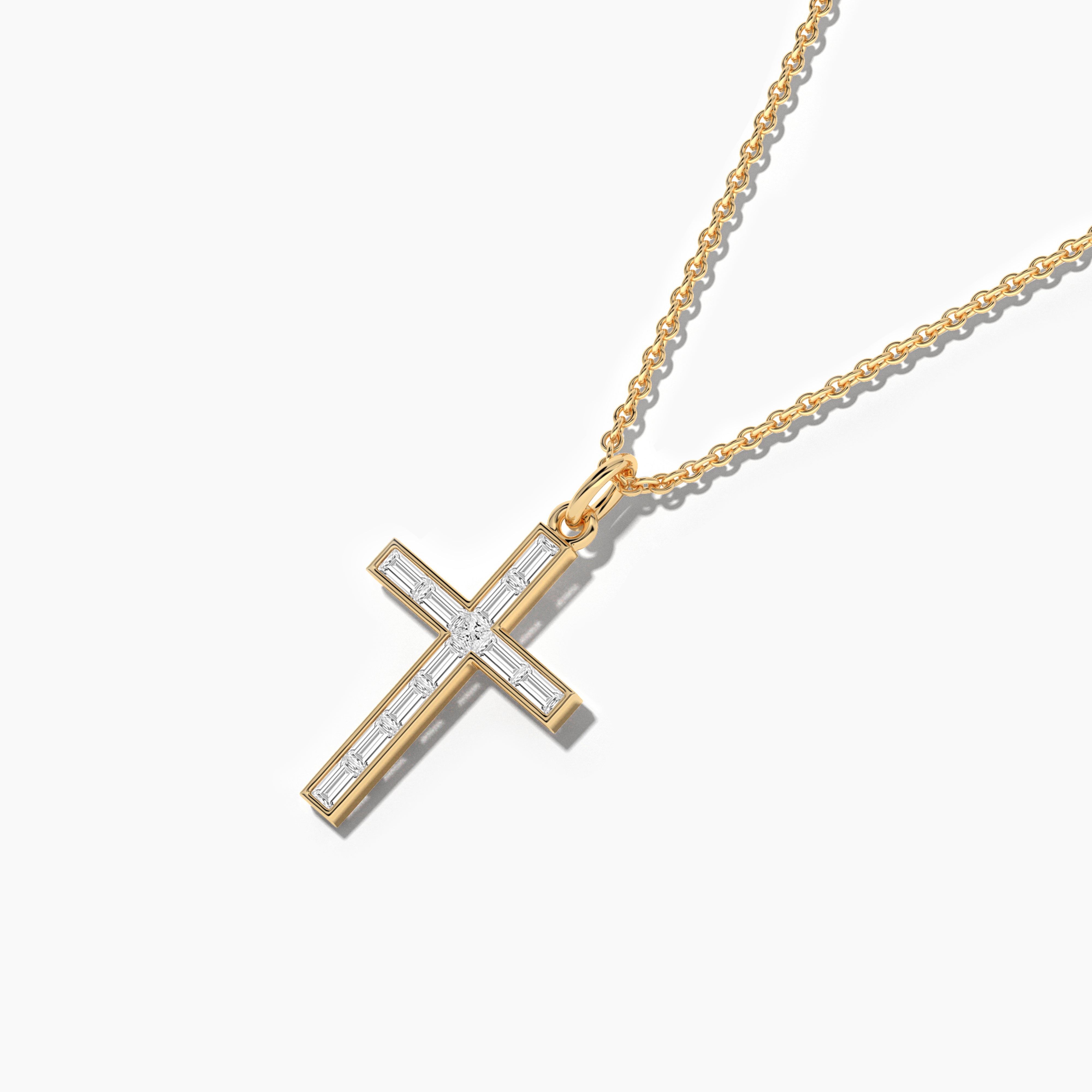 yellow gold cross necklace