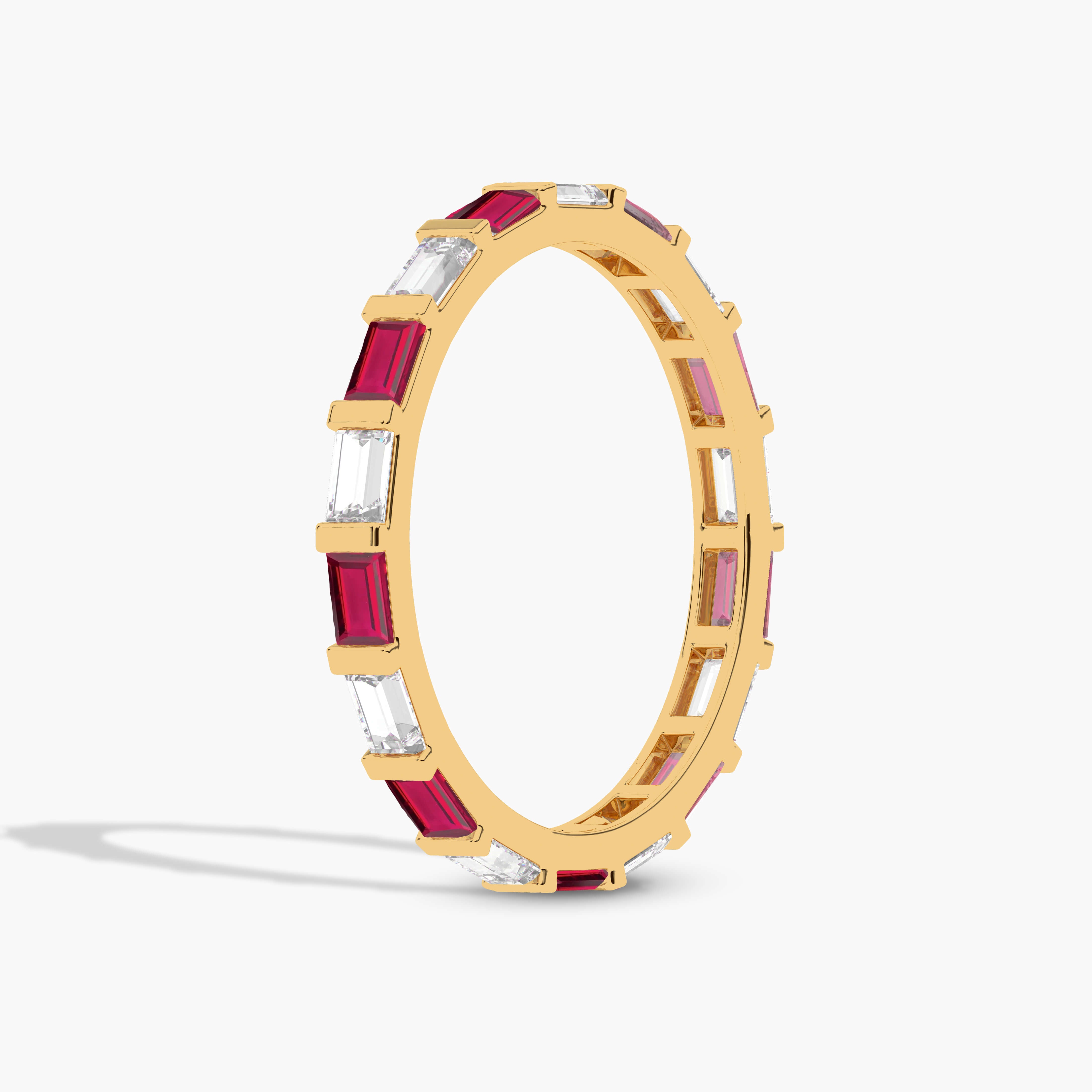 Ruby And  Engagement Band For Woman