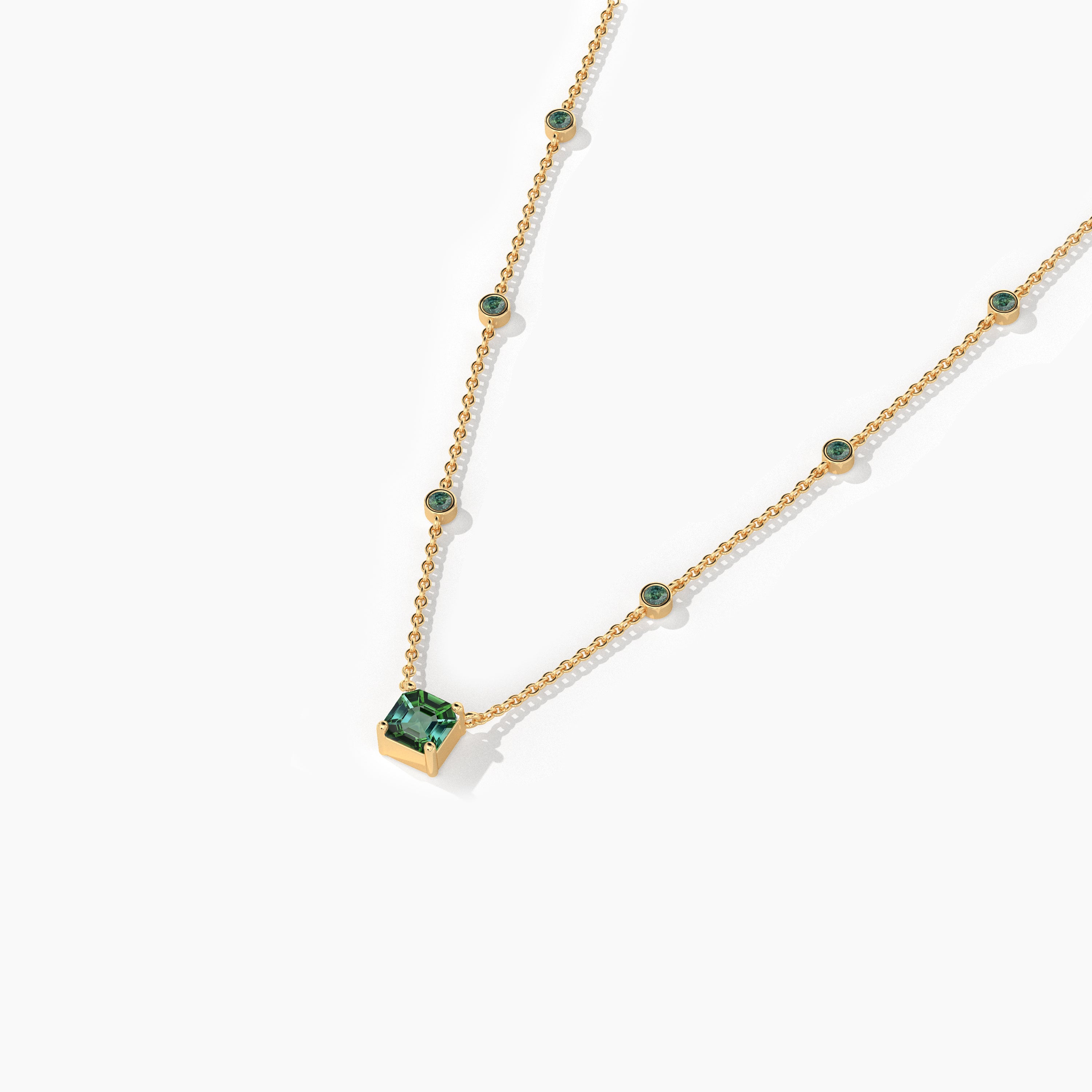 diamond station necklace yellow gold