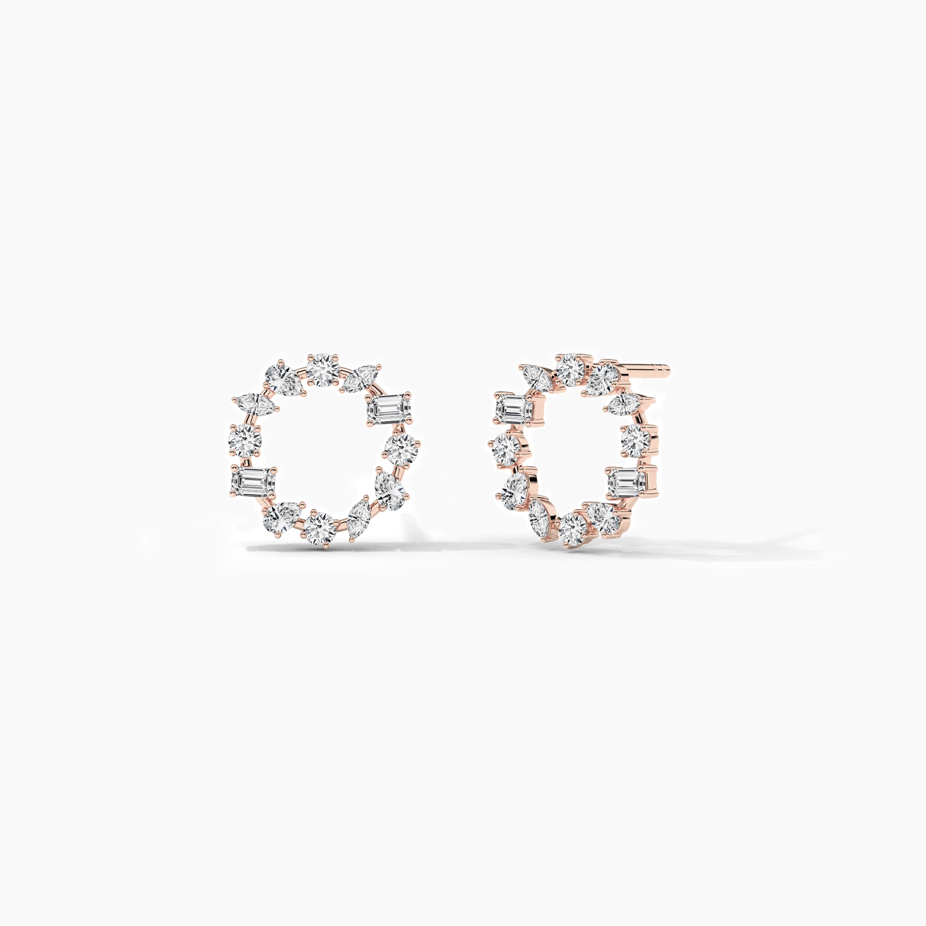 hoop earring in diamond rose gold