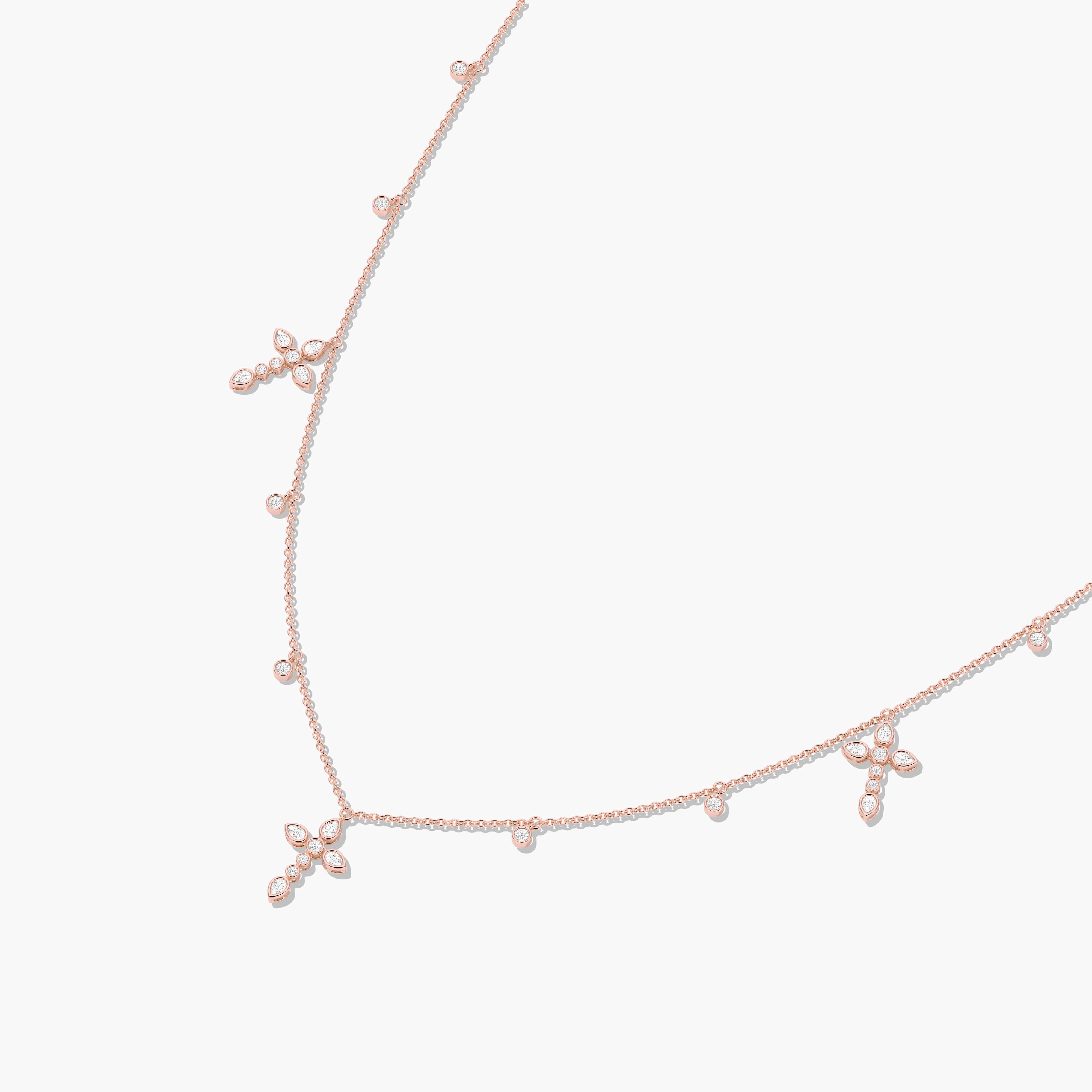 rose gold diamond cross necklace