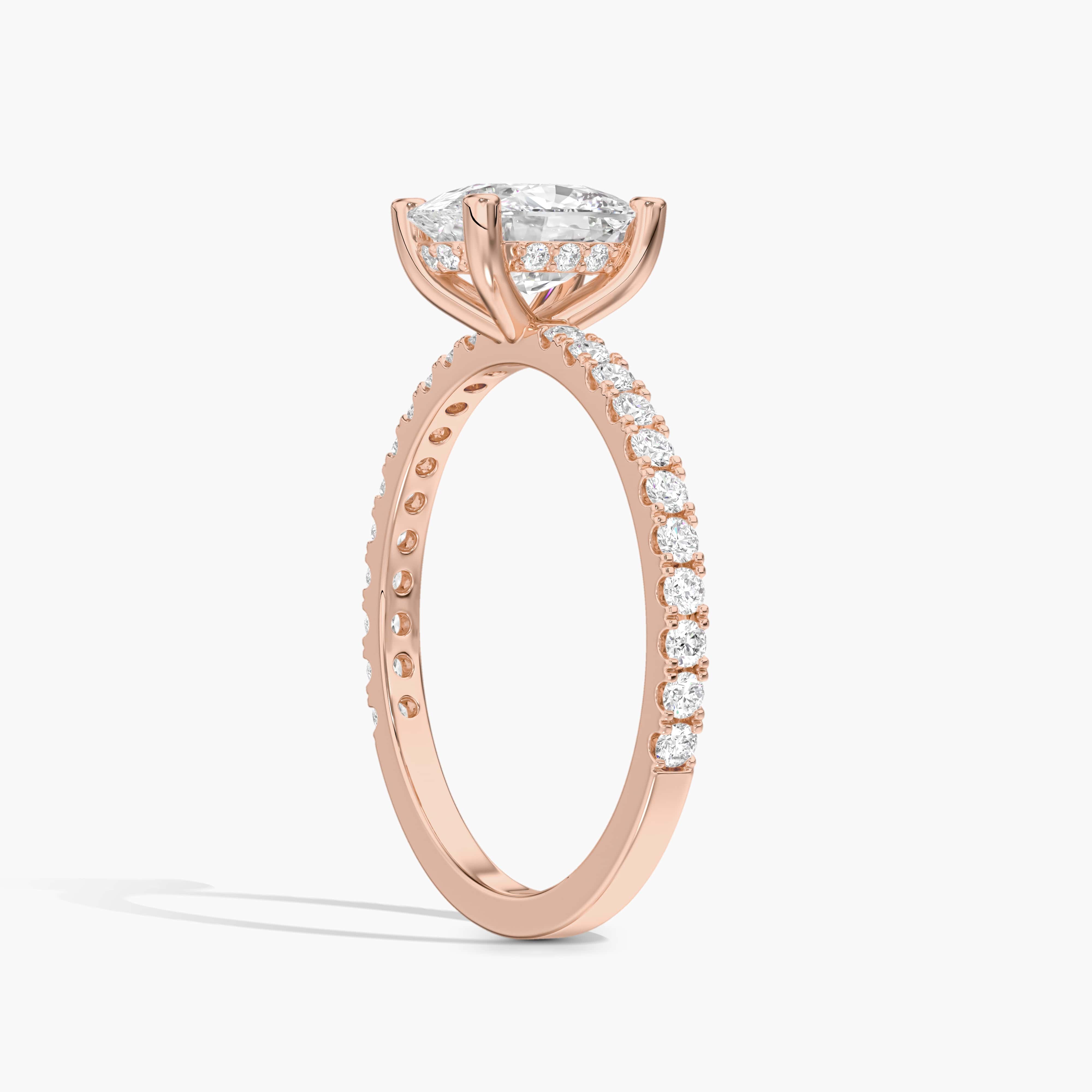 elongated cushion engagement ring with wedding band