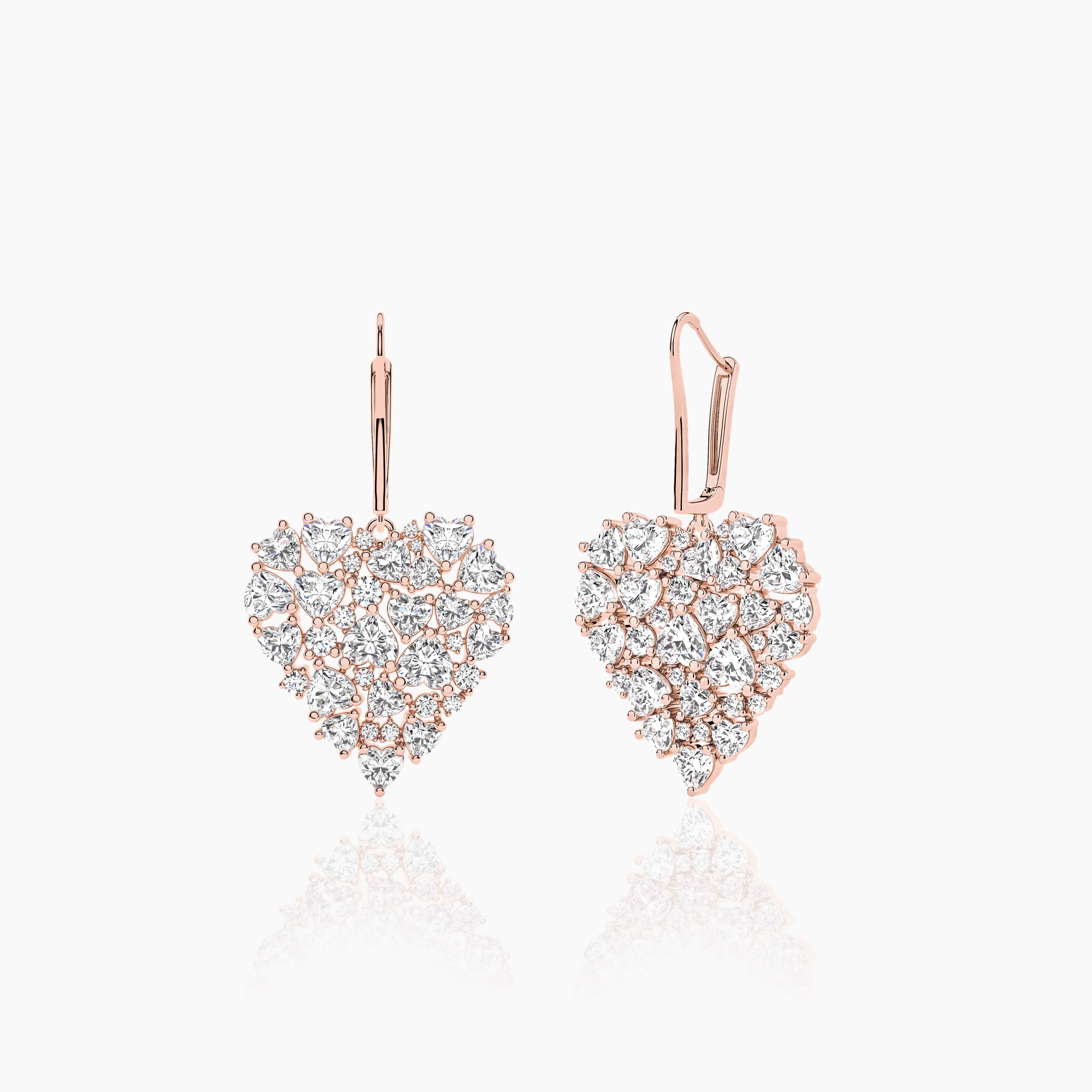 drop diamond earrings gold​