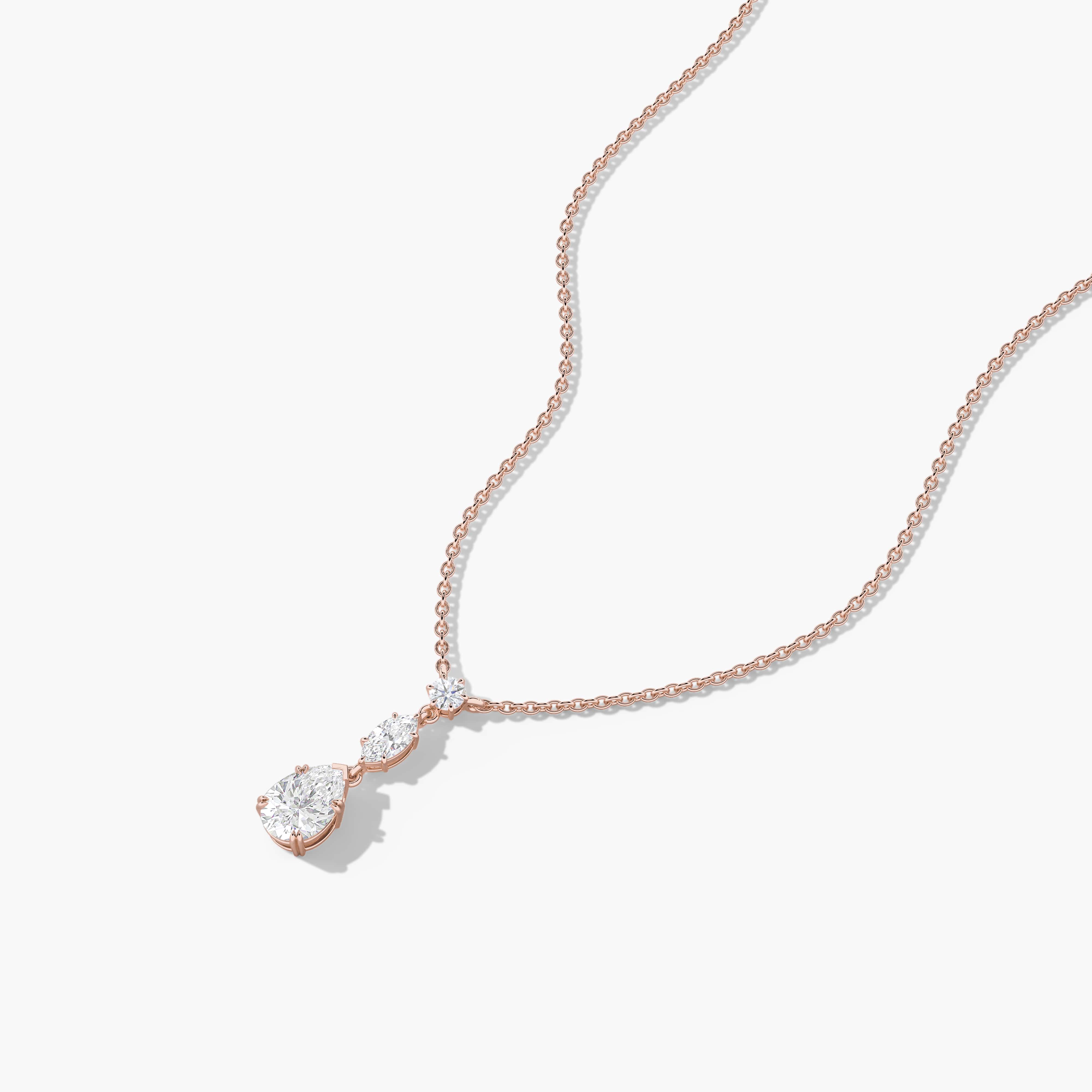 14K diamond drop necklace​