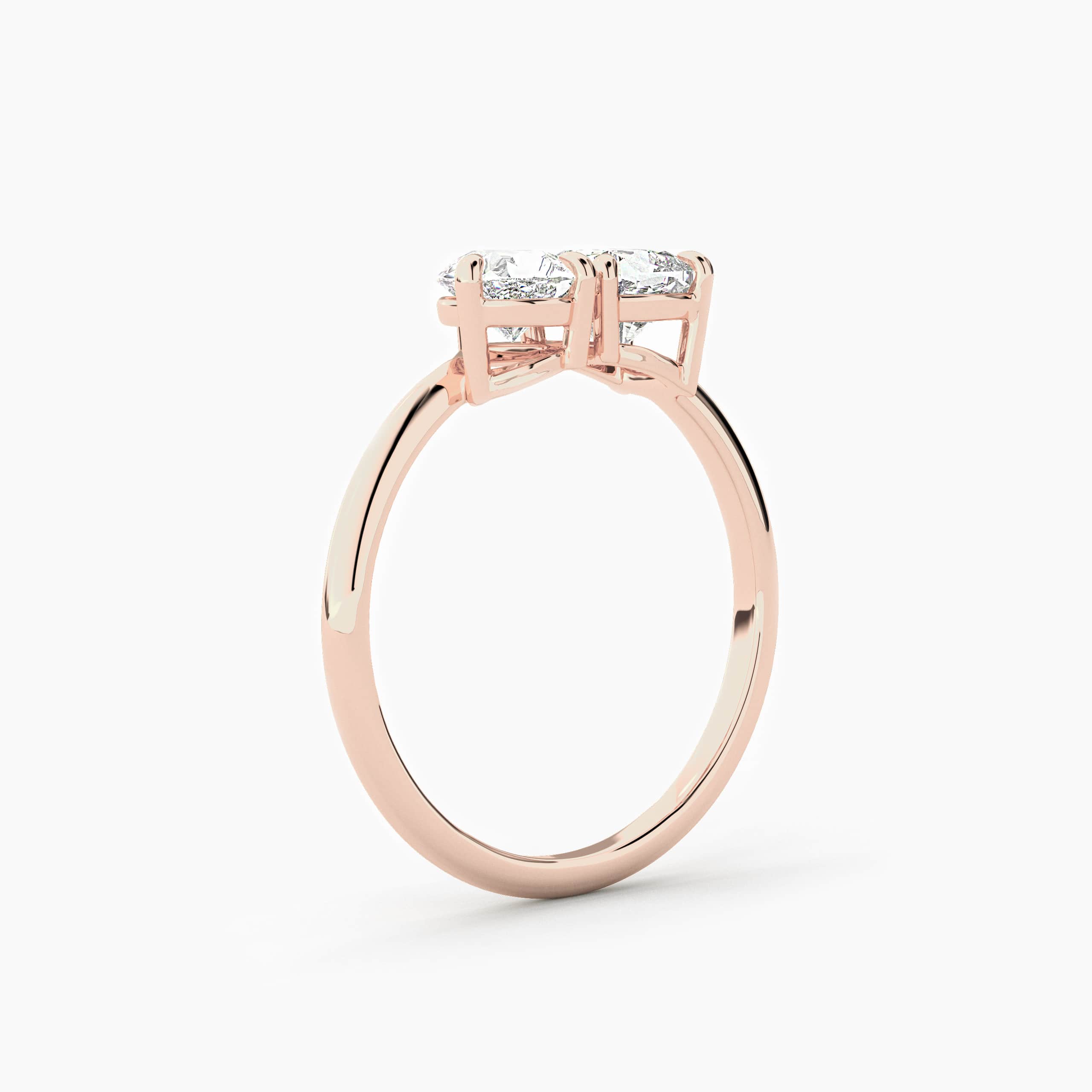 Rose Gold Toi Et Moi Pear And Cushion Shape Engagement Ring In Ross Gold