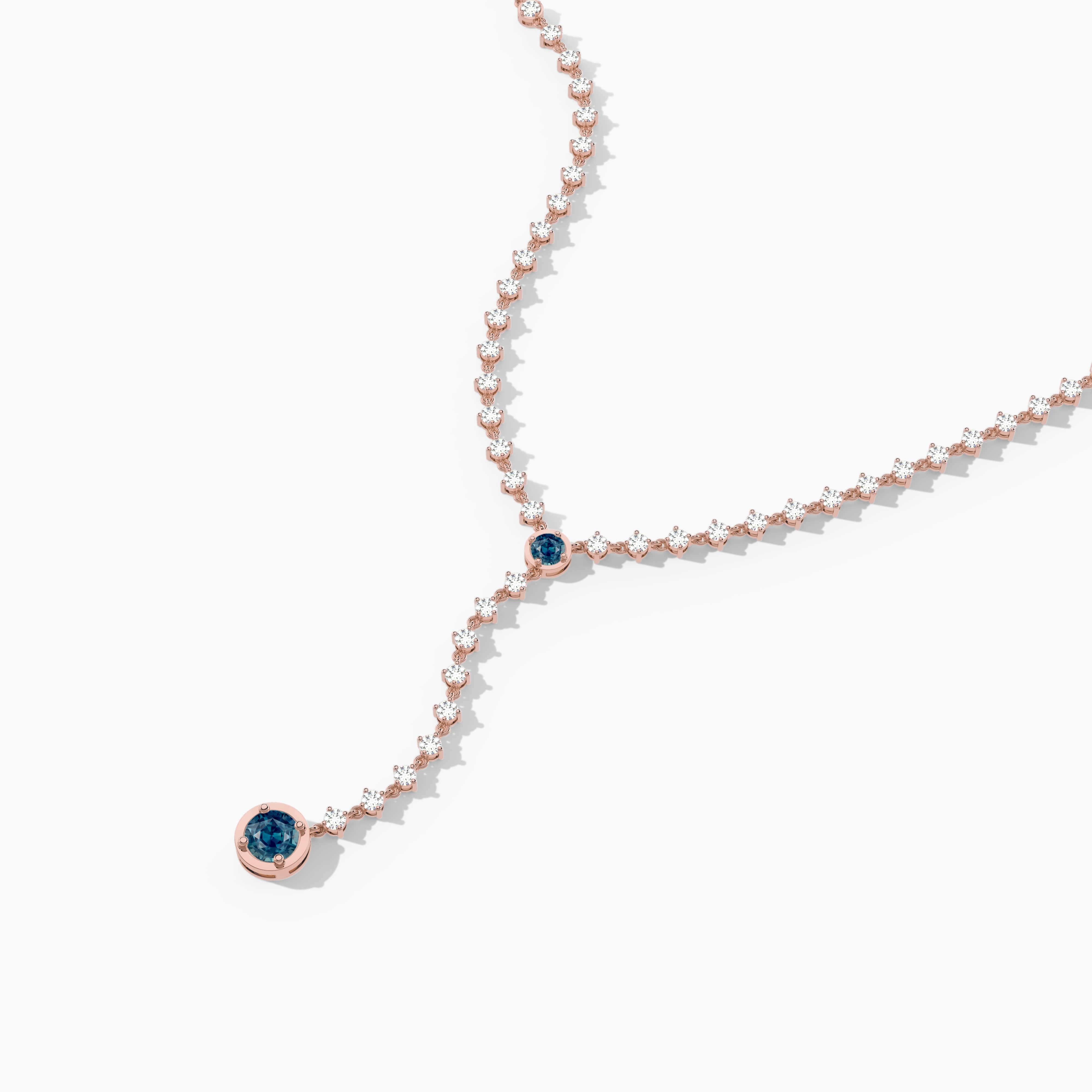 14kt Gold Lariat Necklace with Lab Grown Diamond