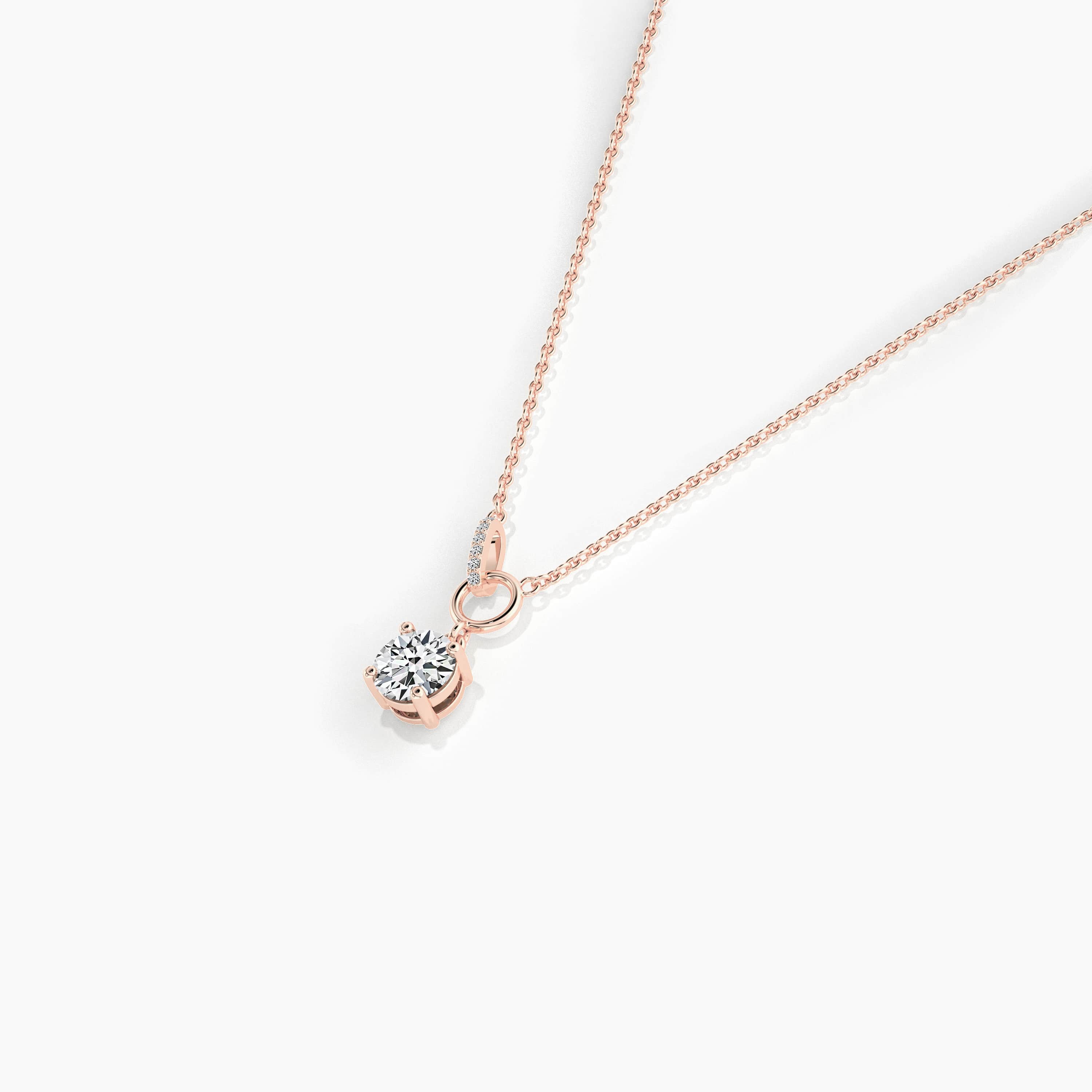 rose gold lab grown diamond necklace 