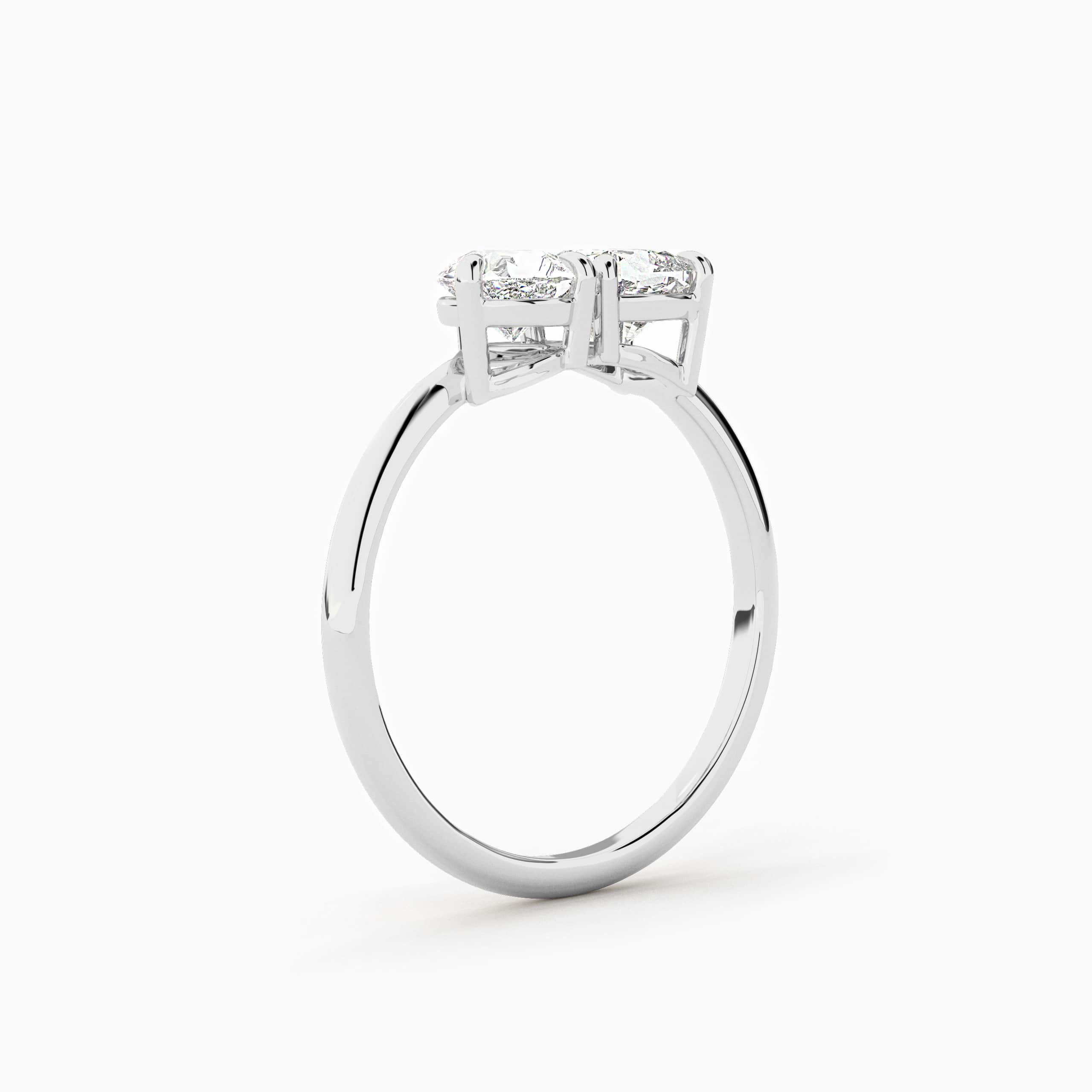 Pear And Cushion Toi Et Moi Engagement Ring In White Gold