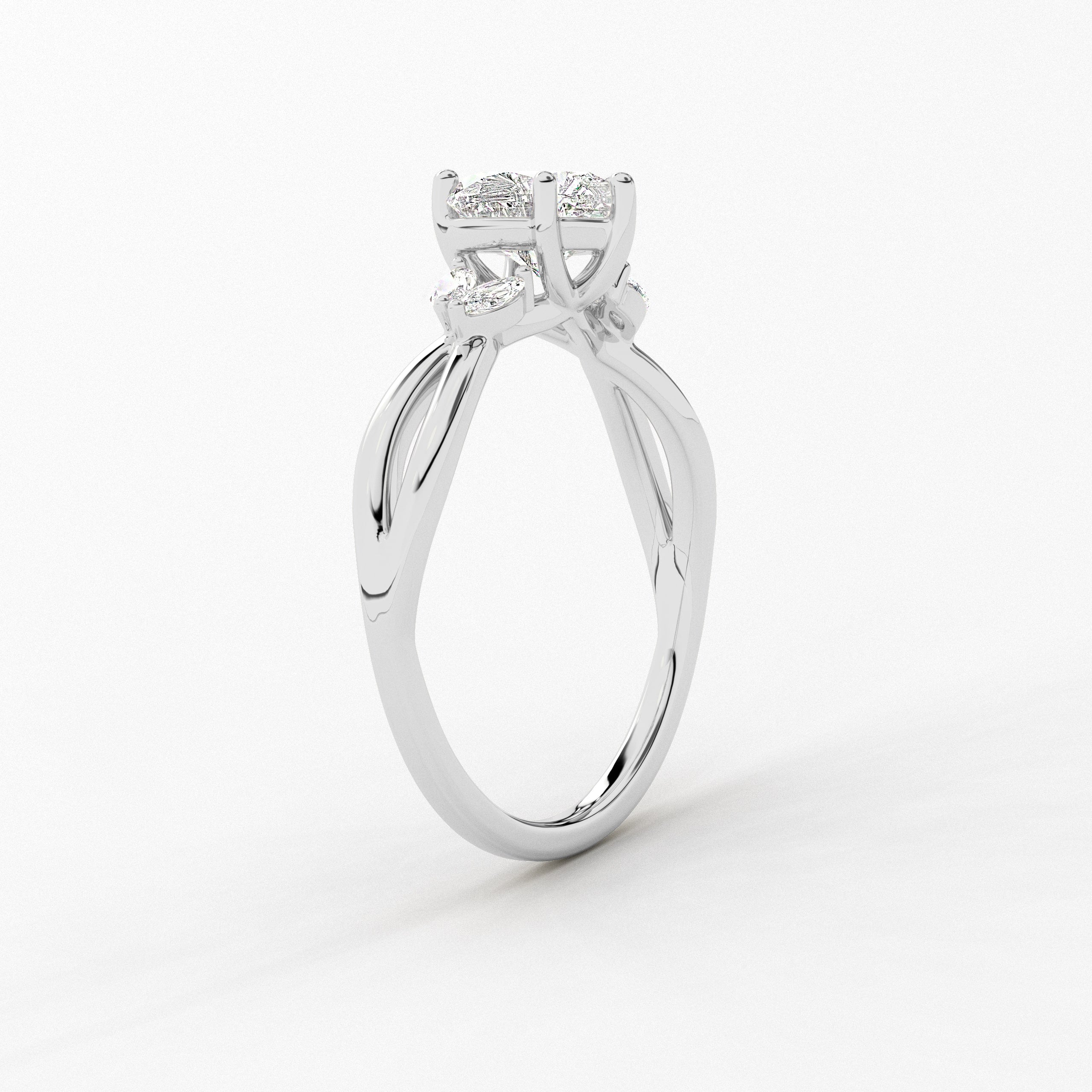 Heart Cut Marquise Side Diamond For Engagement Ring For Woman