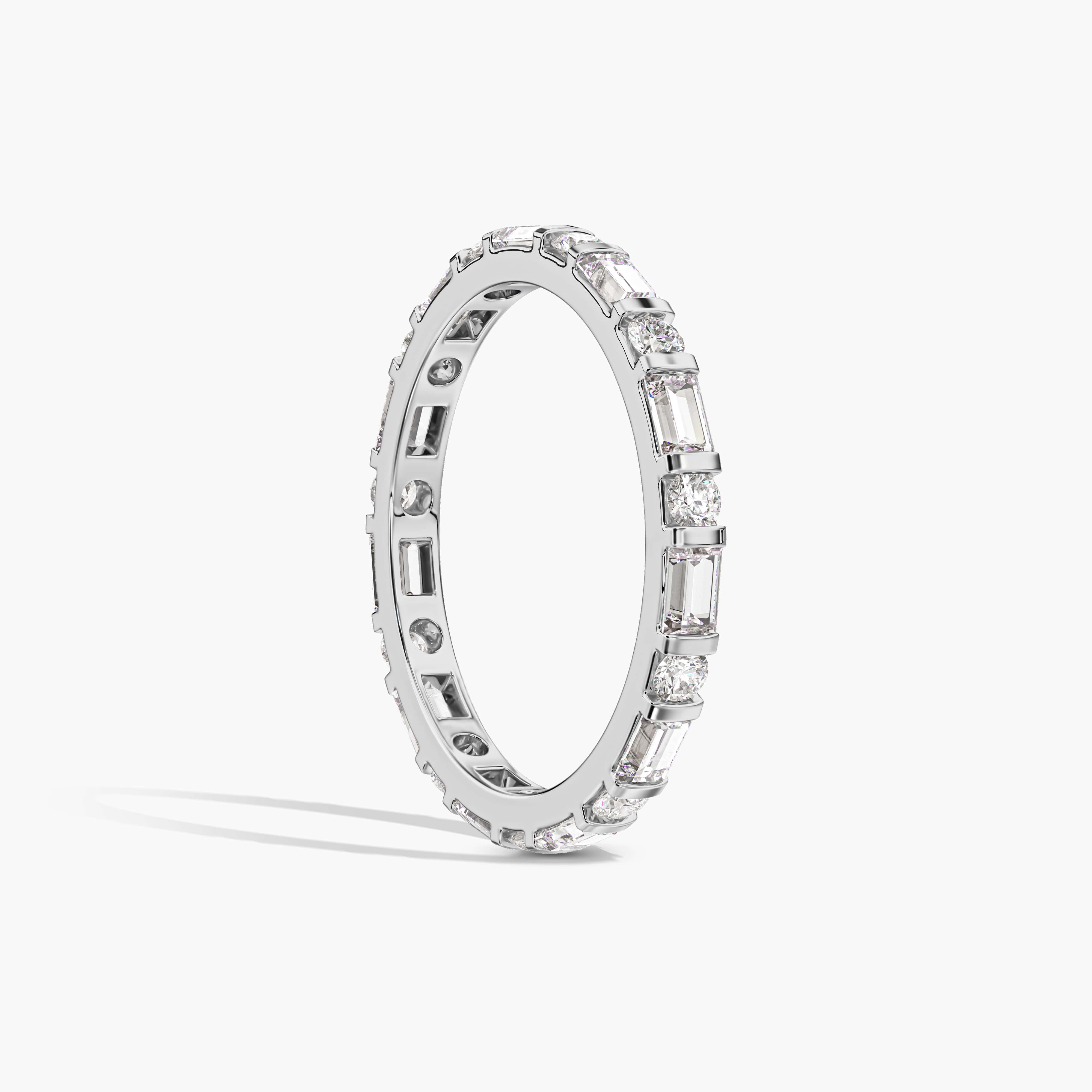 baguette and round eternity band