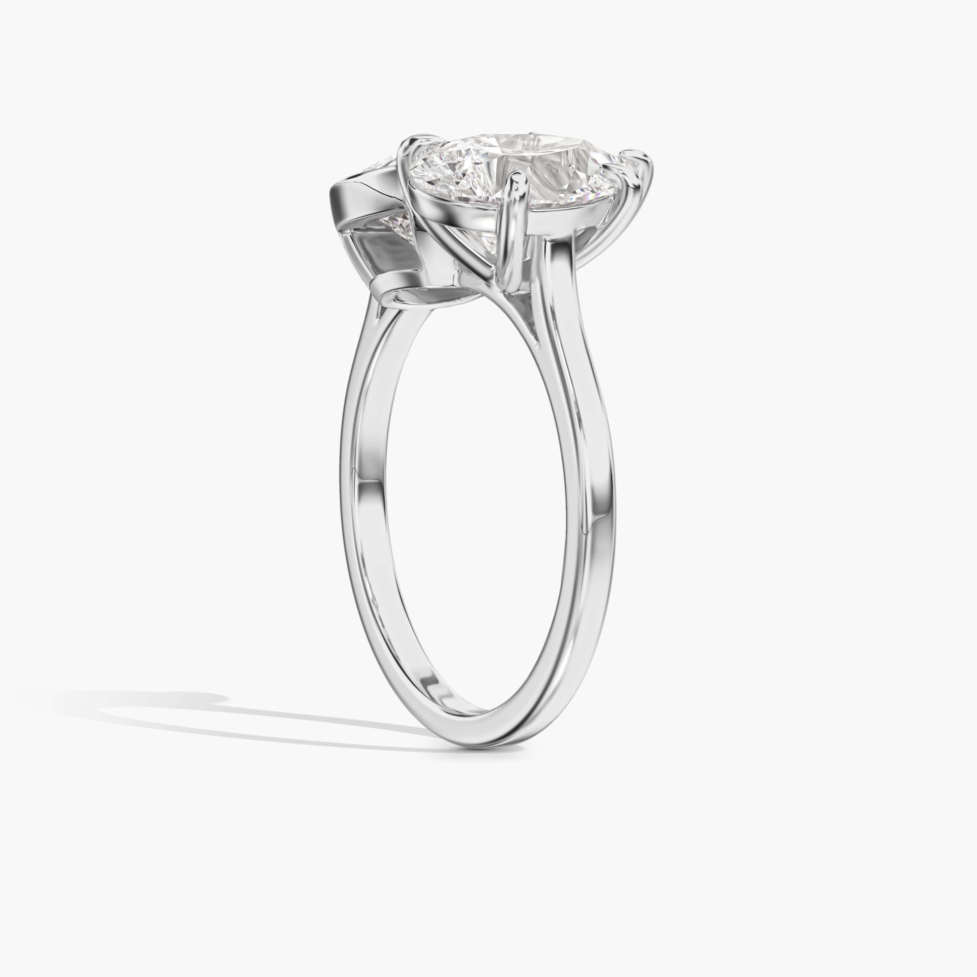 Silver Toi et Moi Ring Cushion and Pear