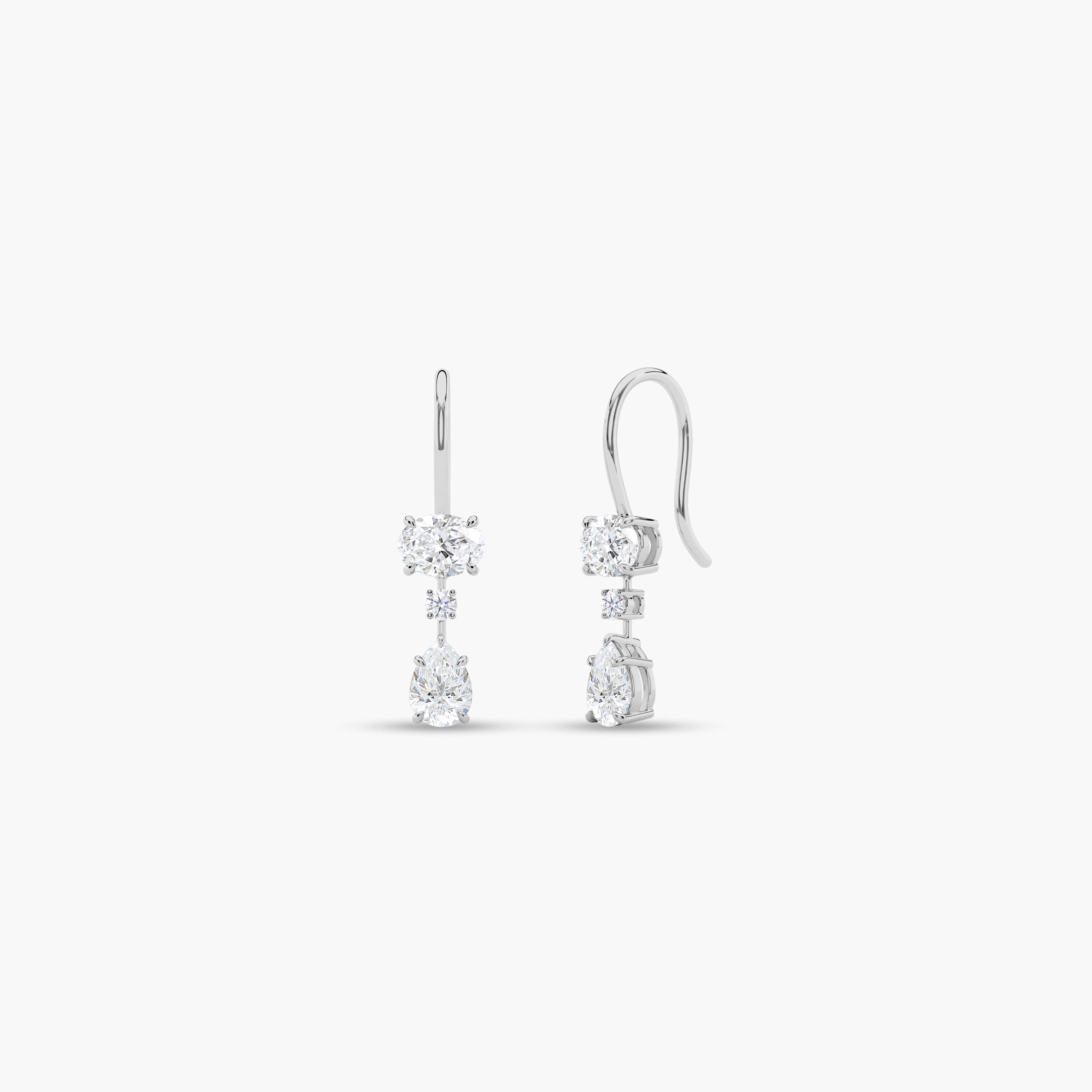 diamond drop earrings white gold