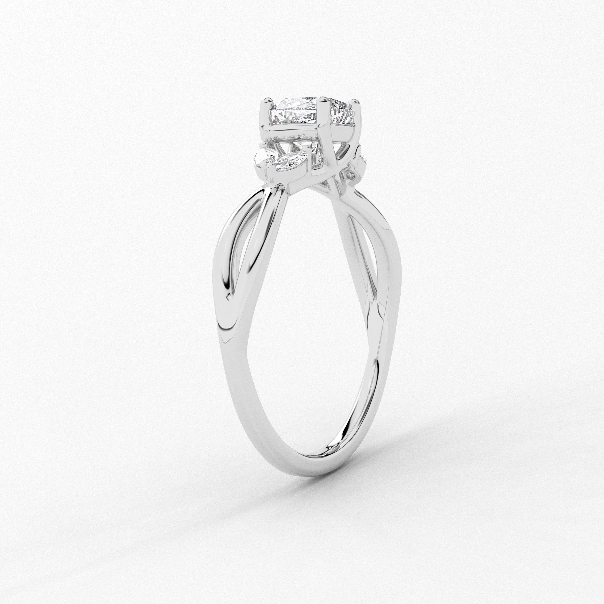 Cushion Cut Marquise Twisted Ring For Engagement Gift  