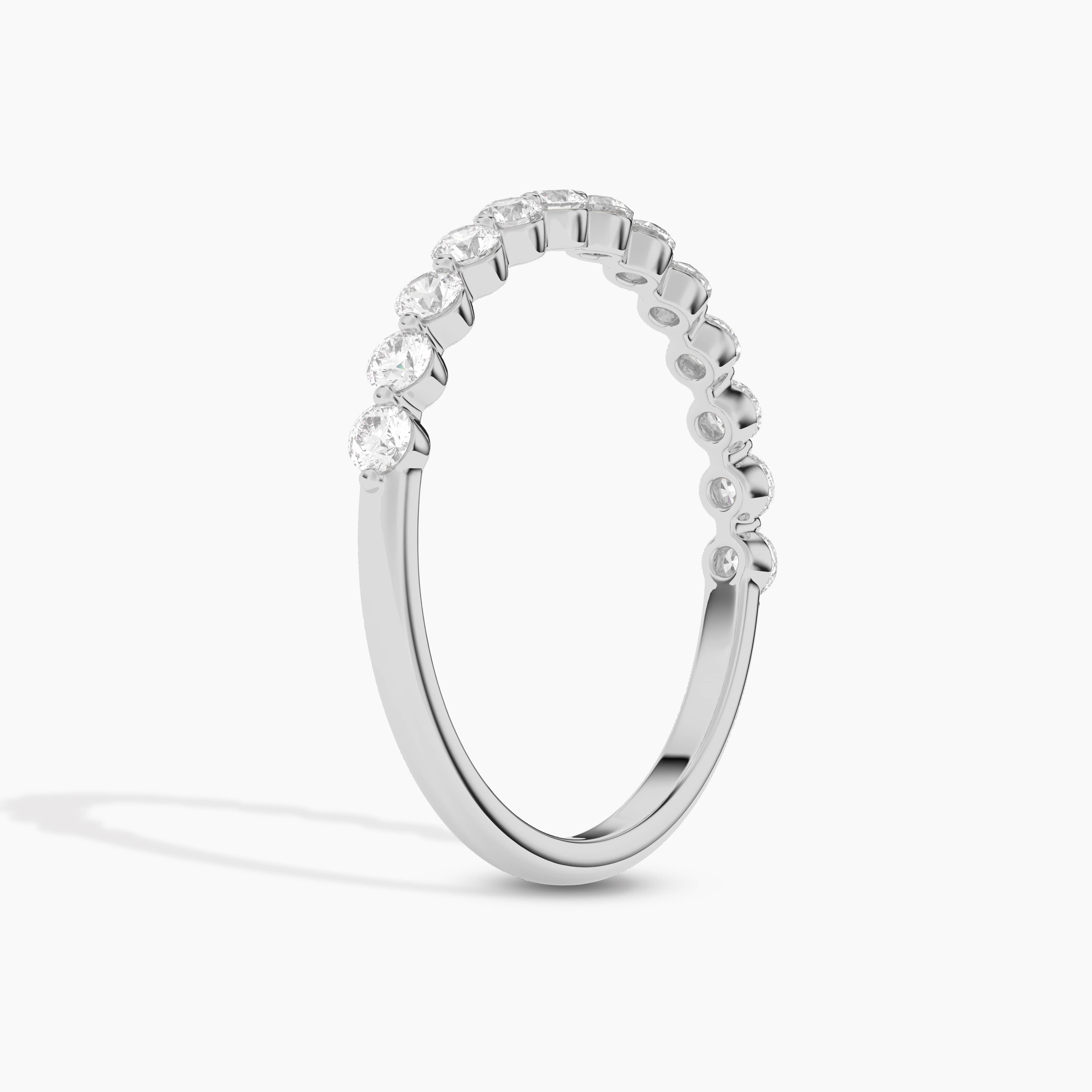 Thin Engagement Ring with Round Diamond White Gold Diamond