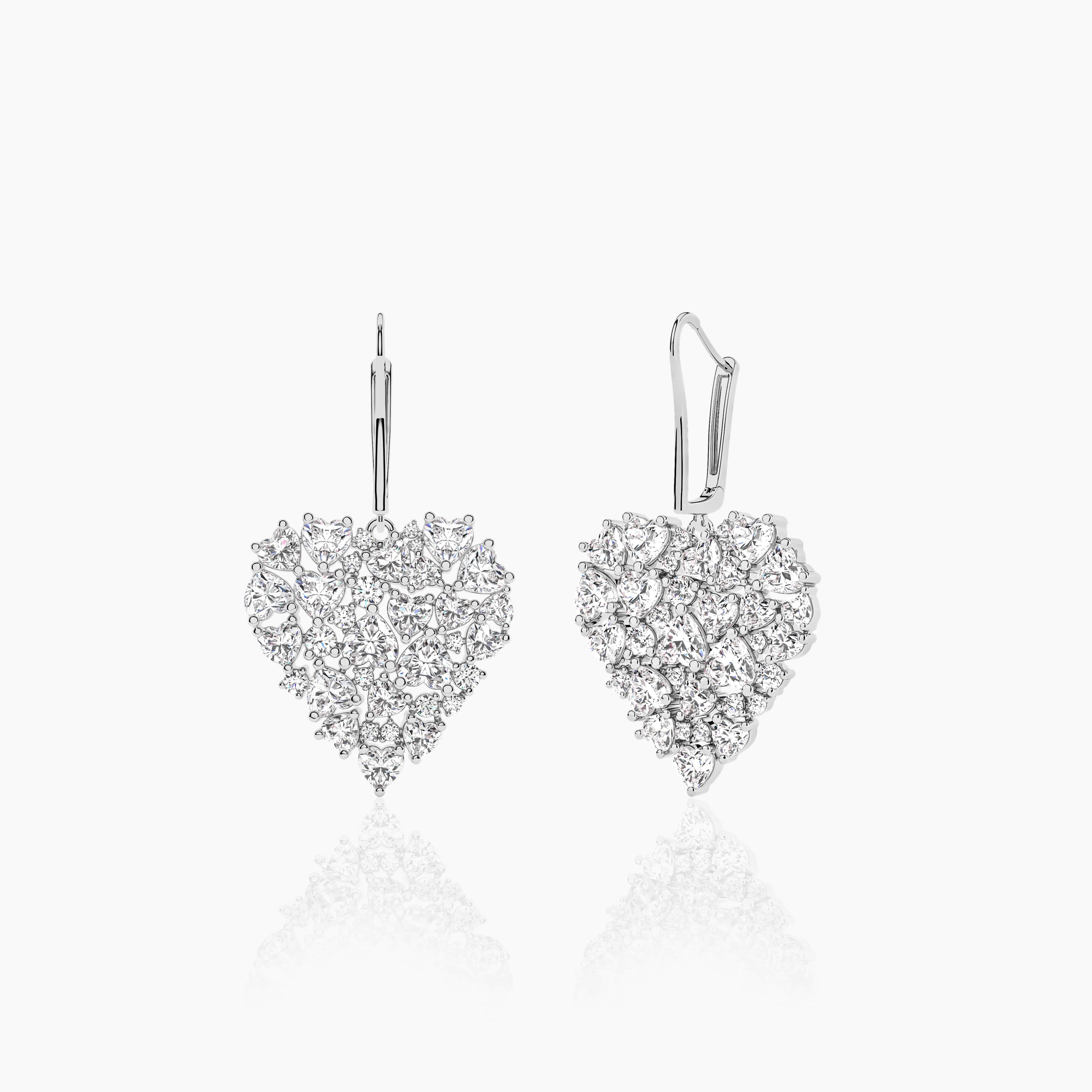 white gold diamond drop earrings