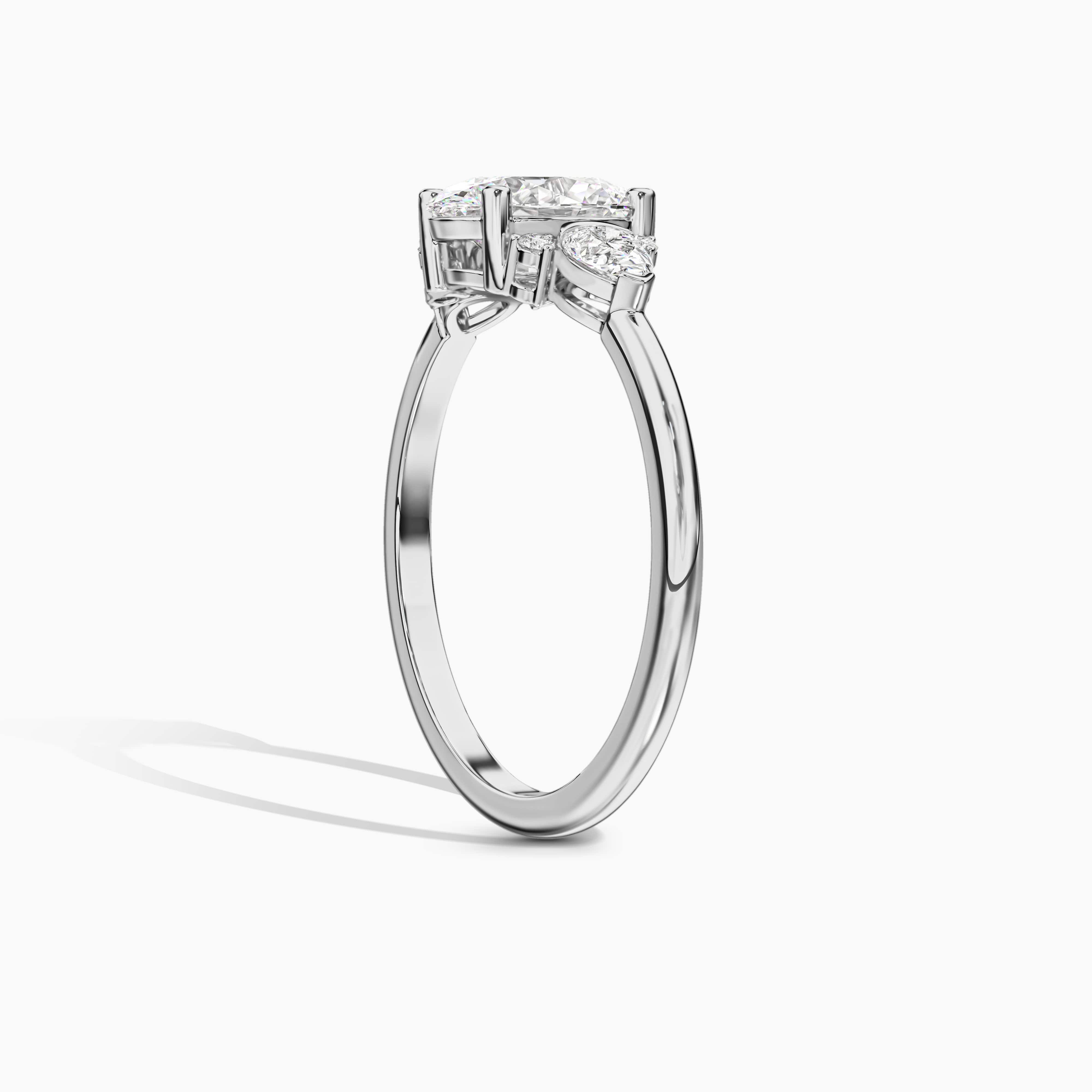 Oval Cluster Diamond Engagement Ring