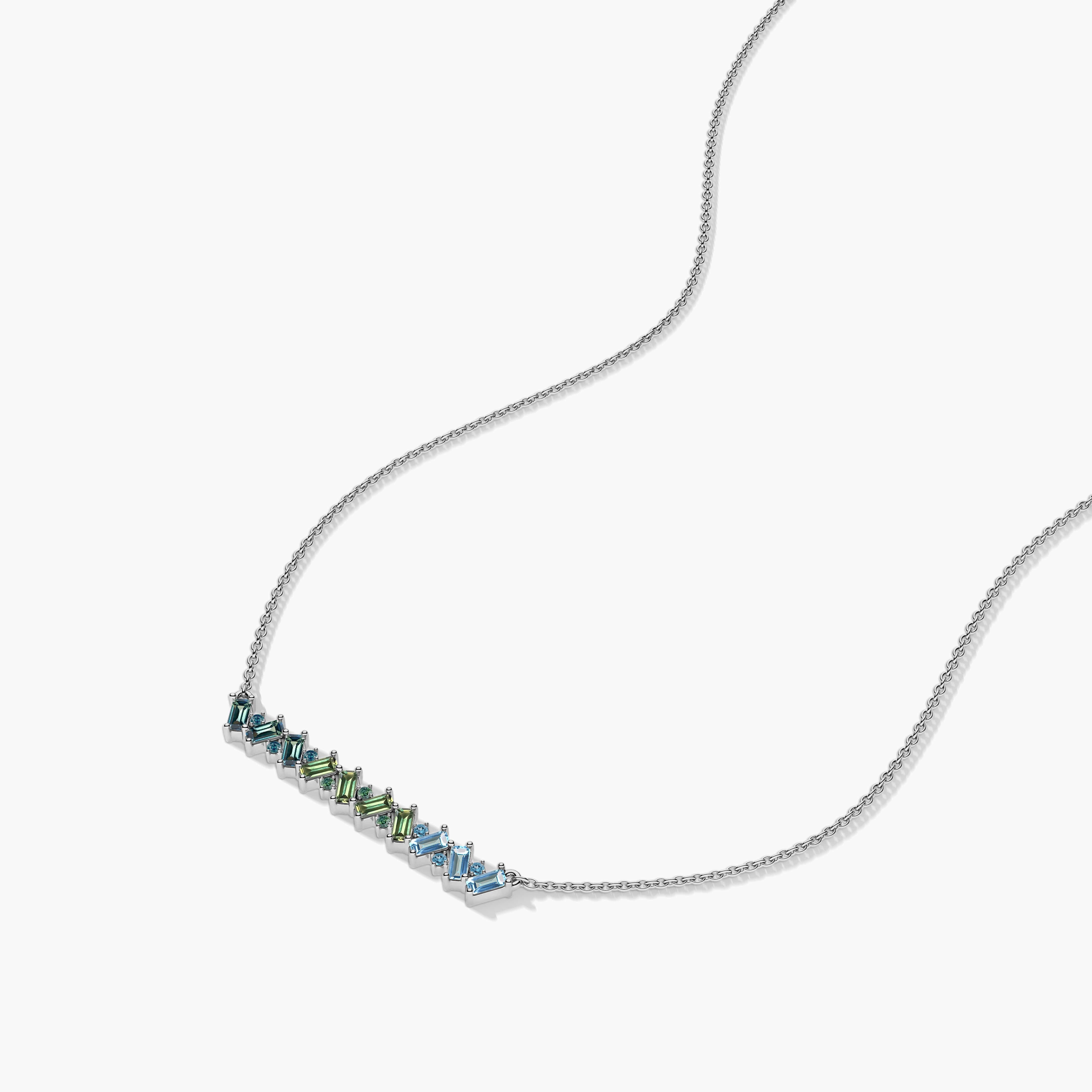 baguette diamond bar necklace