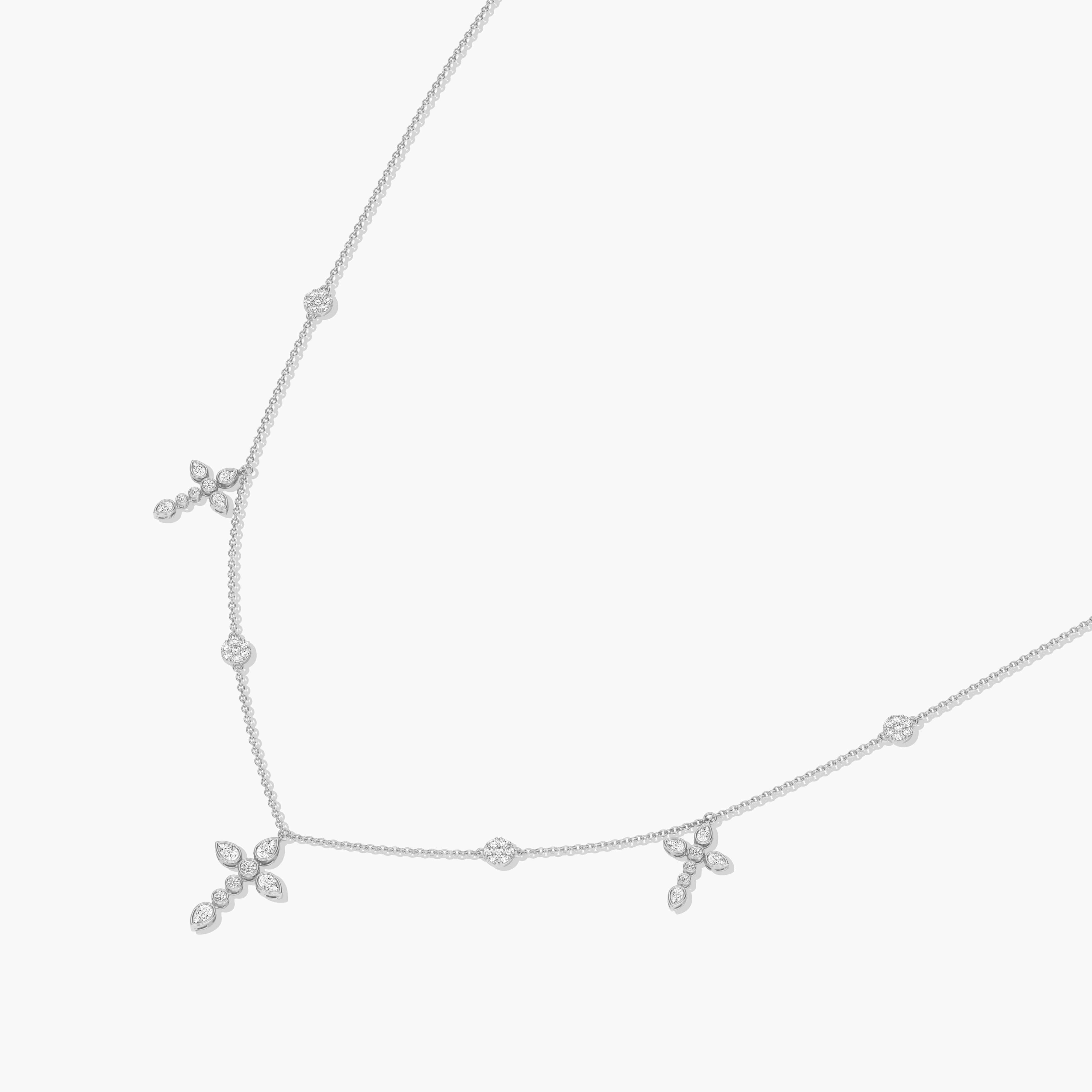 14k white gold cross necklace