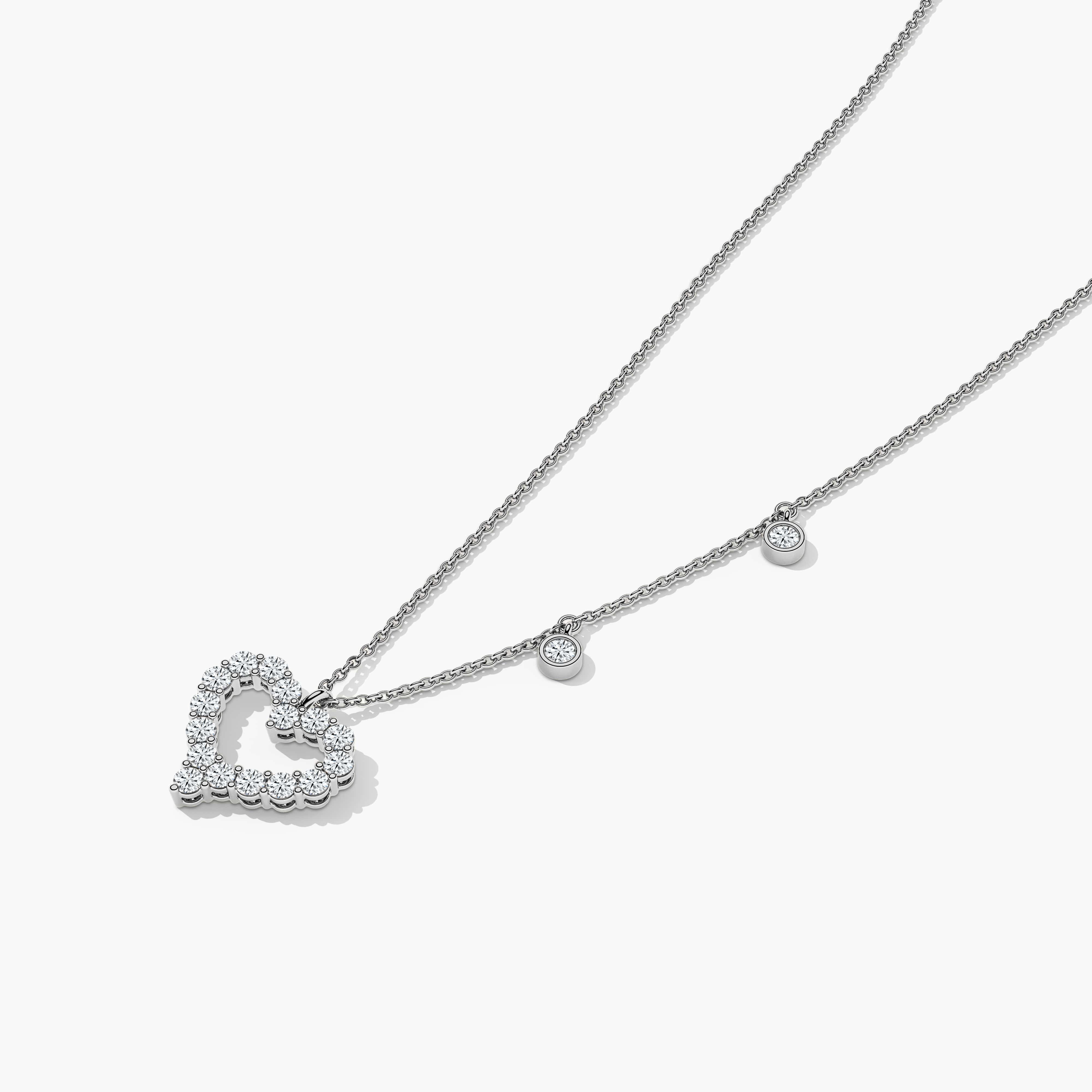 Diamond Open Heart Pendant Necklace