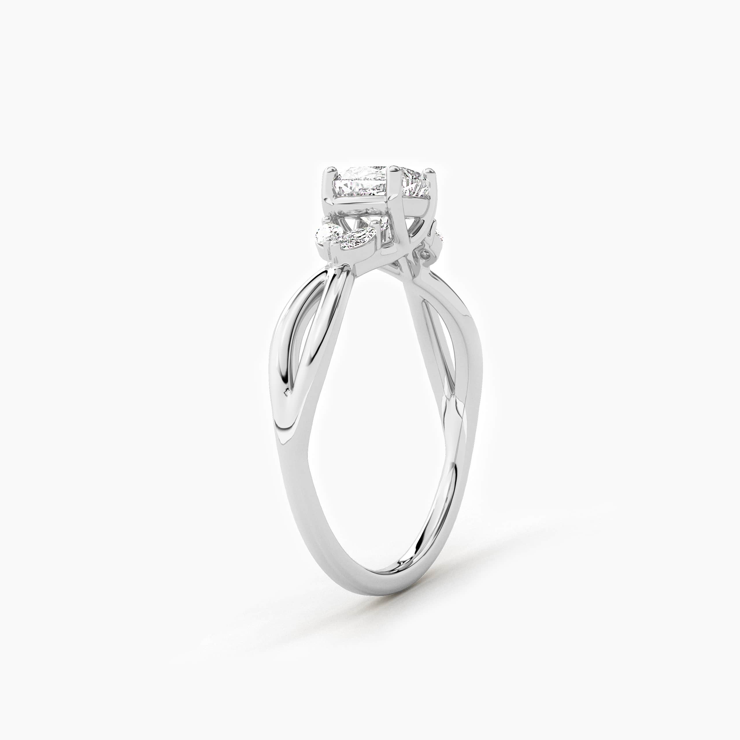 Cushion Cut Marquise Twisted Ring For Engagement Gift