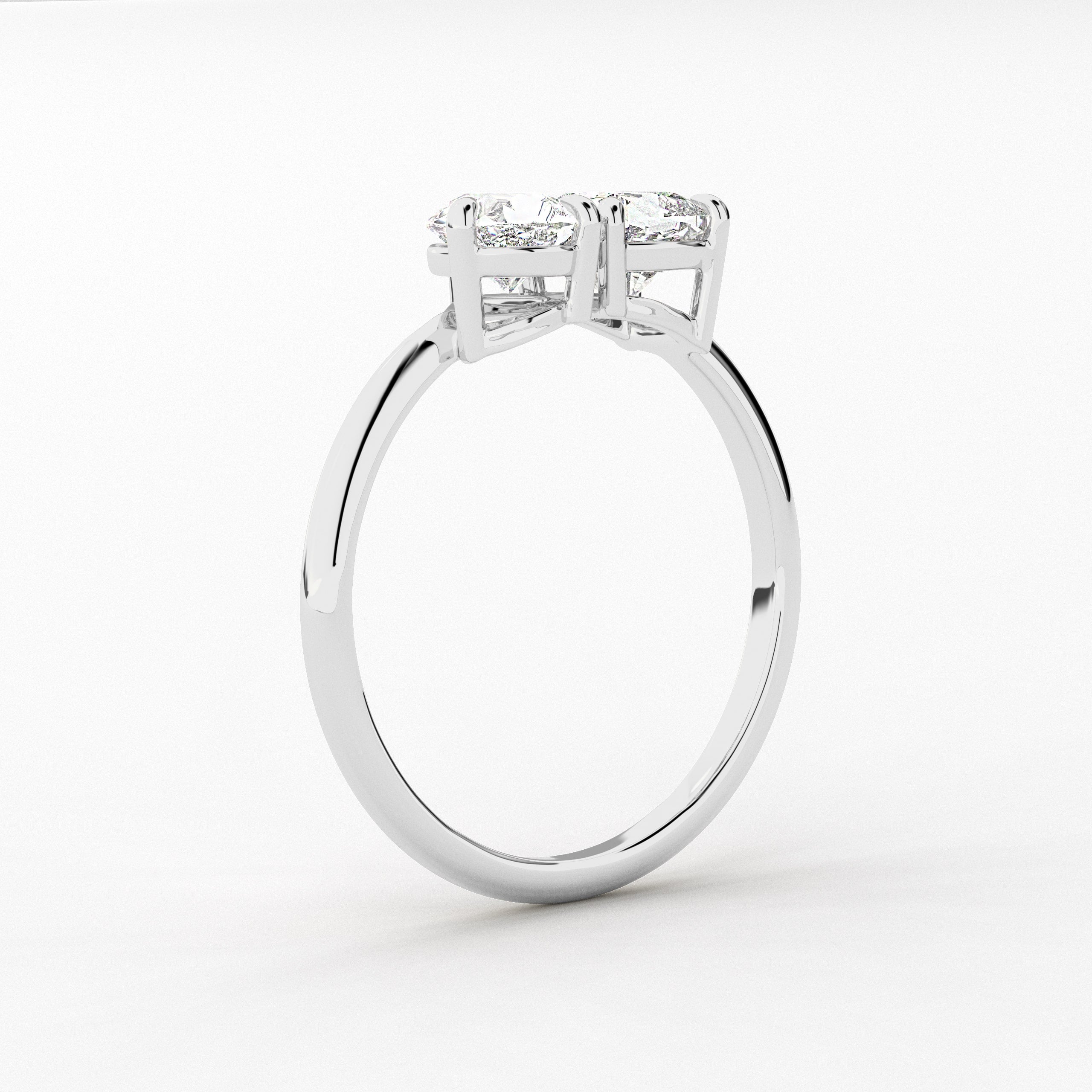 Pear And Cushion Toi Et Moi Engagement Ring In White Gold 