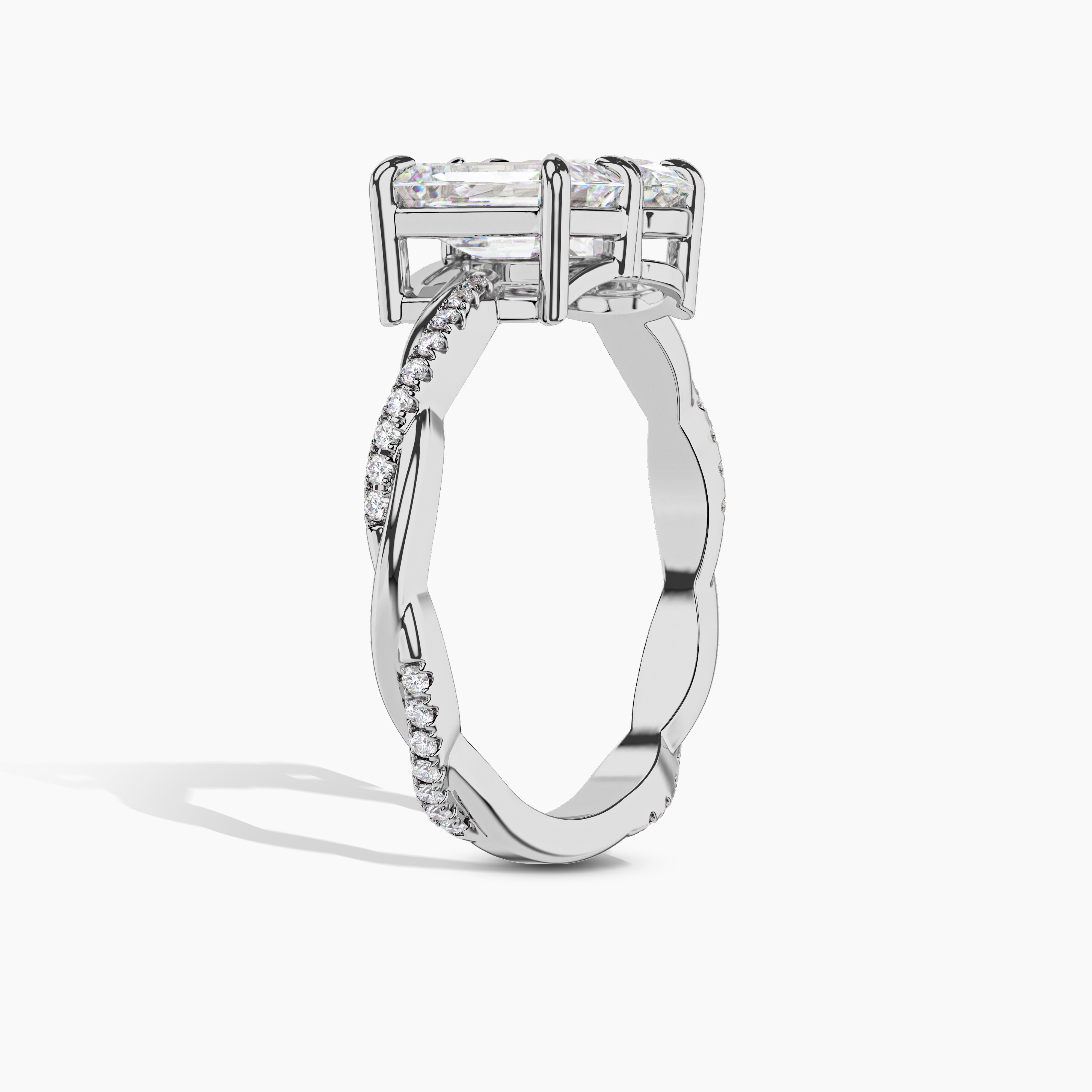 Oval and Emerald Toi et Moi Ring