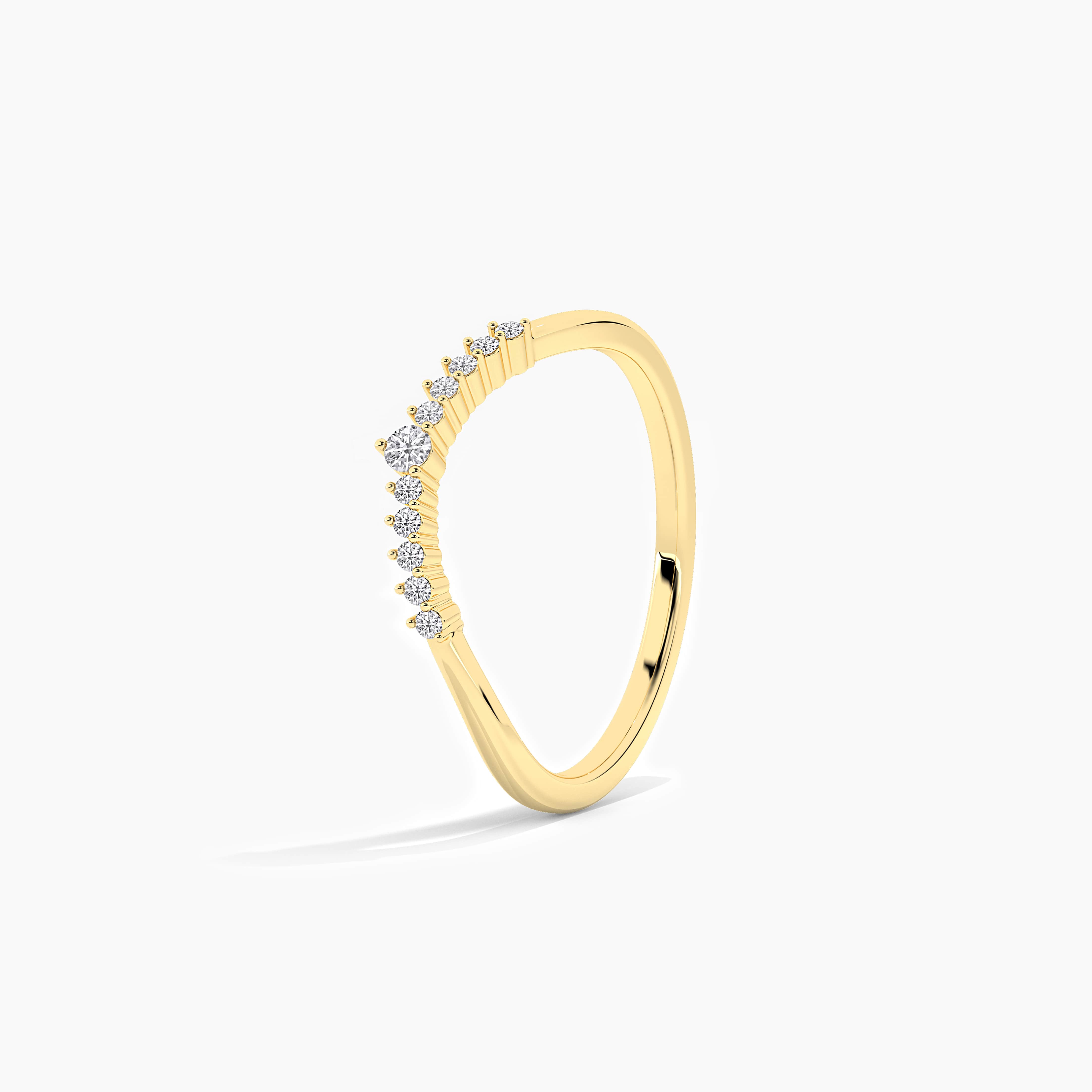 yellow gold curve ring